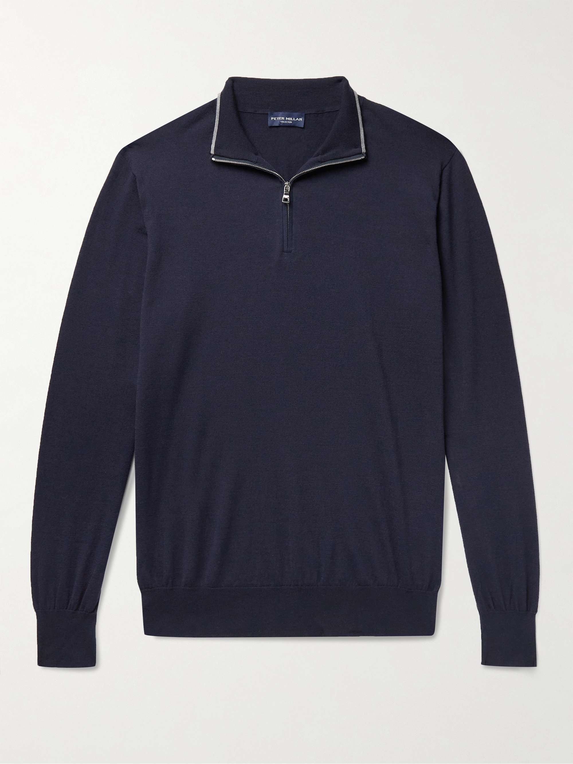 Midnight blue Excursionist Flex Merino Wool-Blend Half-Zip Sweater ...