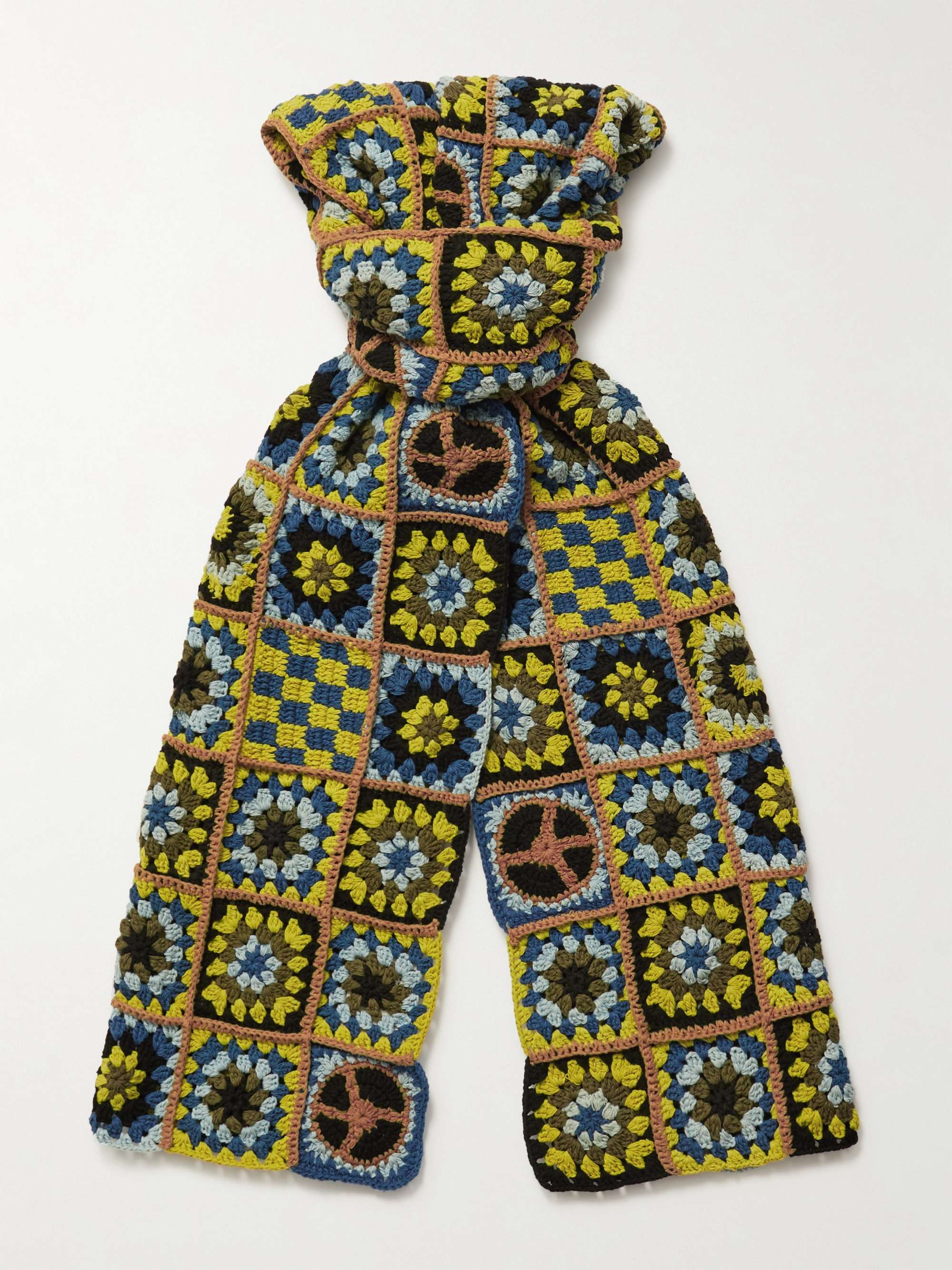 STORY MFG. Piece Crochet-Knit Cotton Scarf