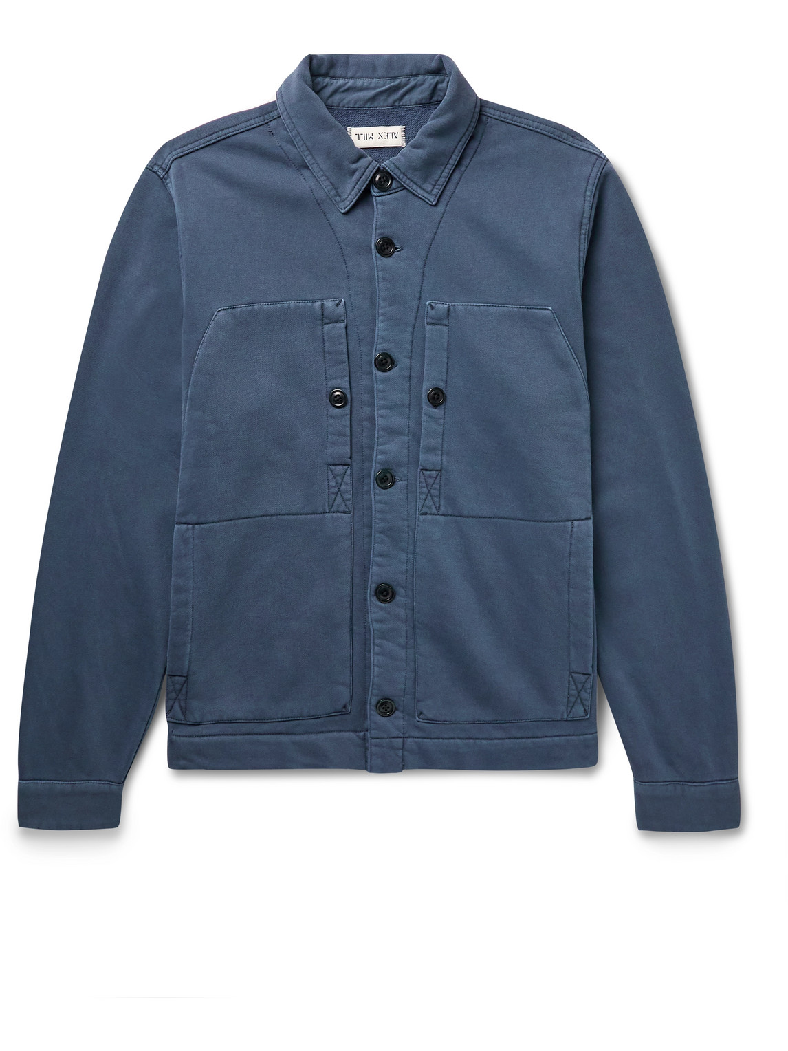 Alex Mill Utility Garment-dyed Cotton-jersey Jacket In Blue