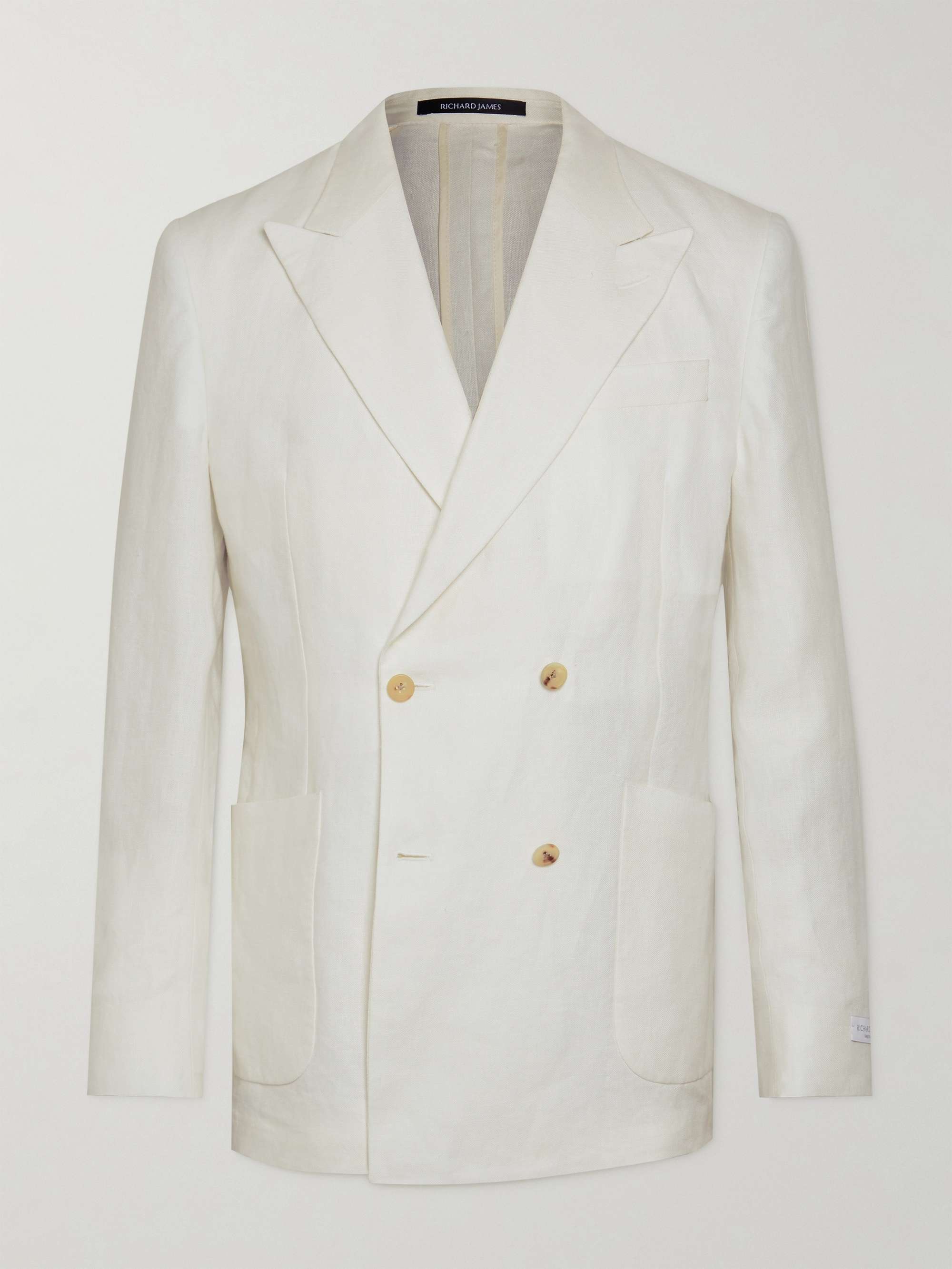 RICHARD JAMES Unstructured Double-Breasted Linen Blazer