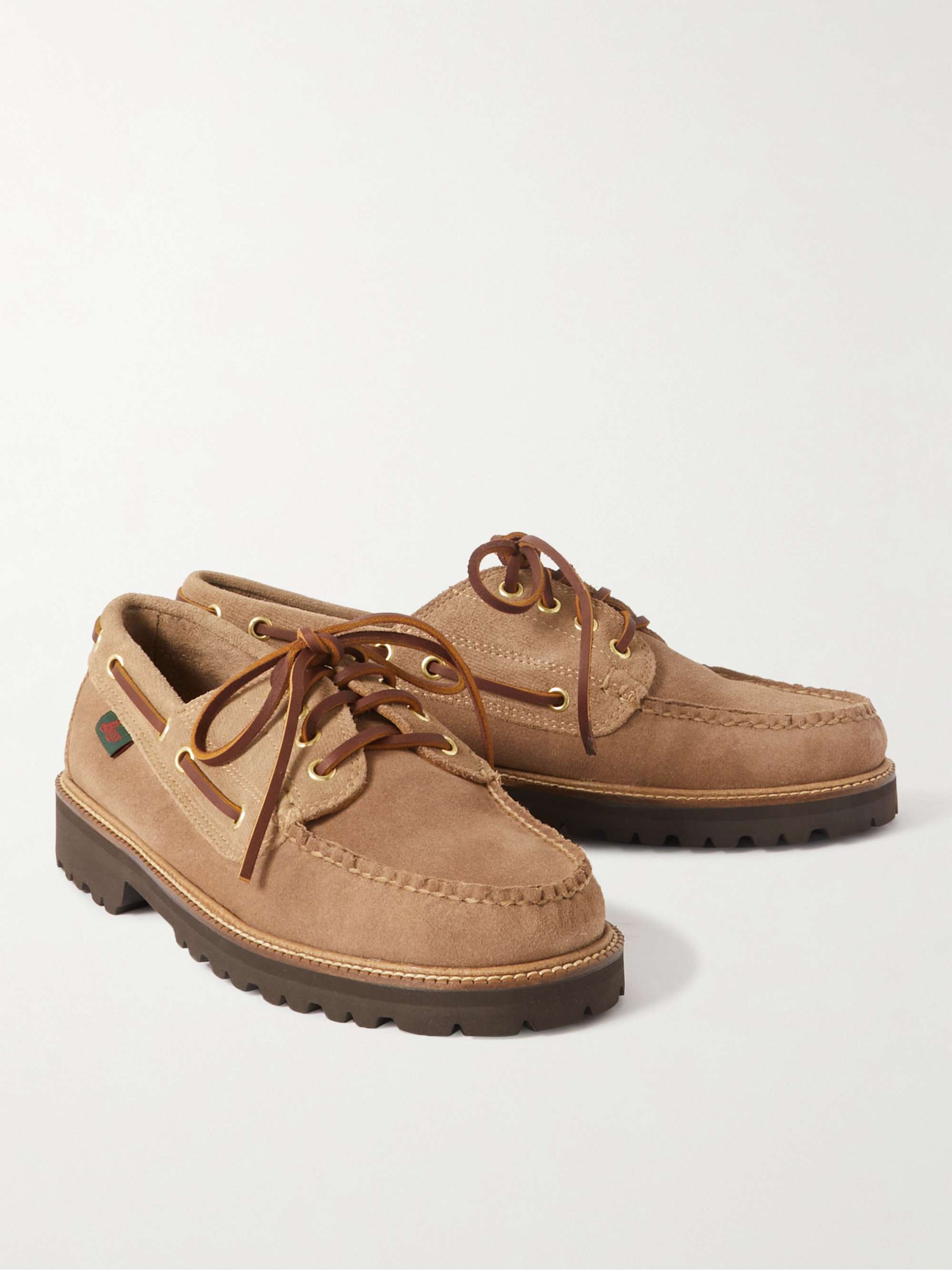 G.H. BASS & CO. Weejuns '90 Boater Mix Panelled Suede Boat Shoes