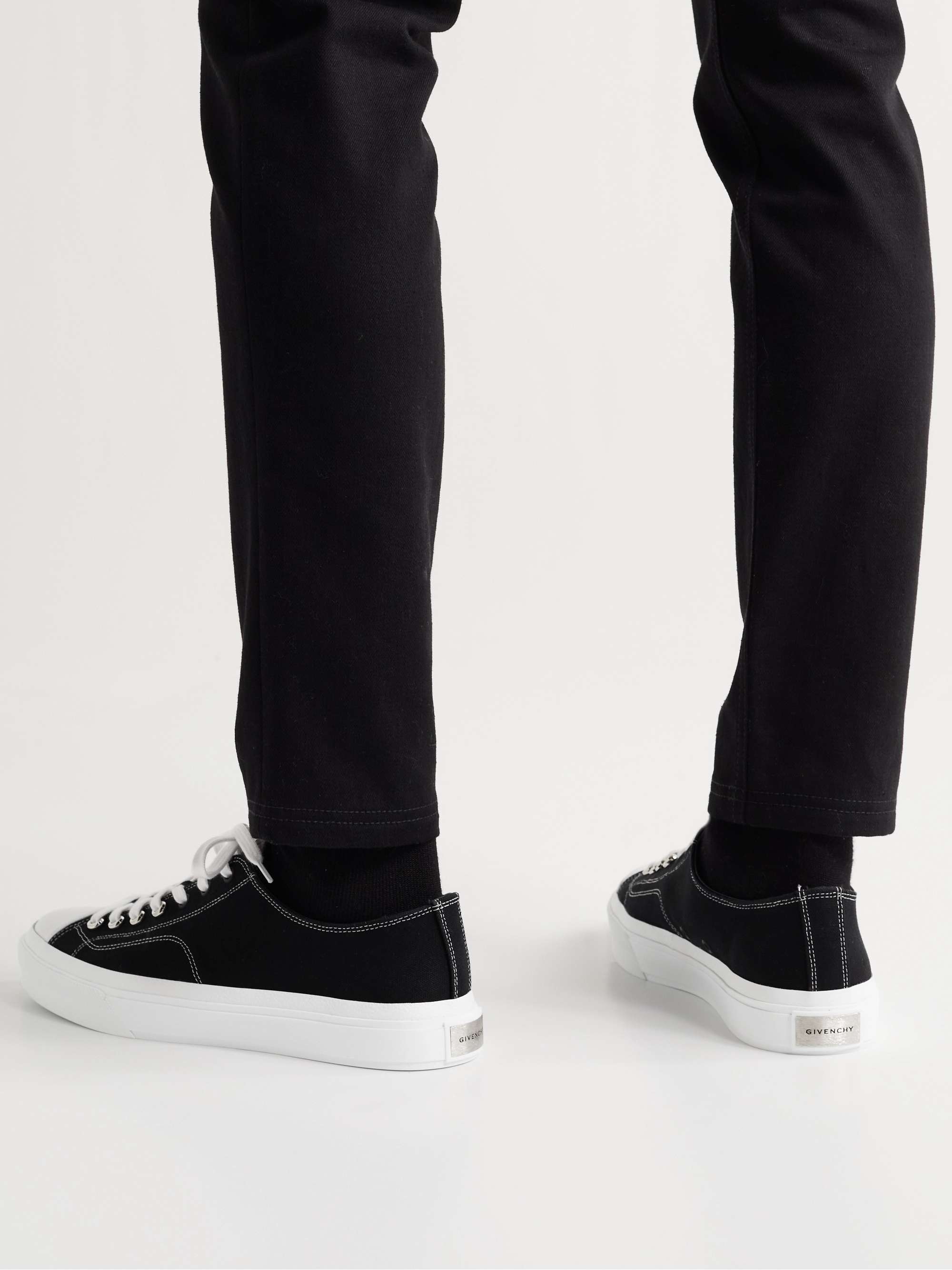 GIVENCHY City Leather-Trimmed Canvas Sneakers