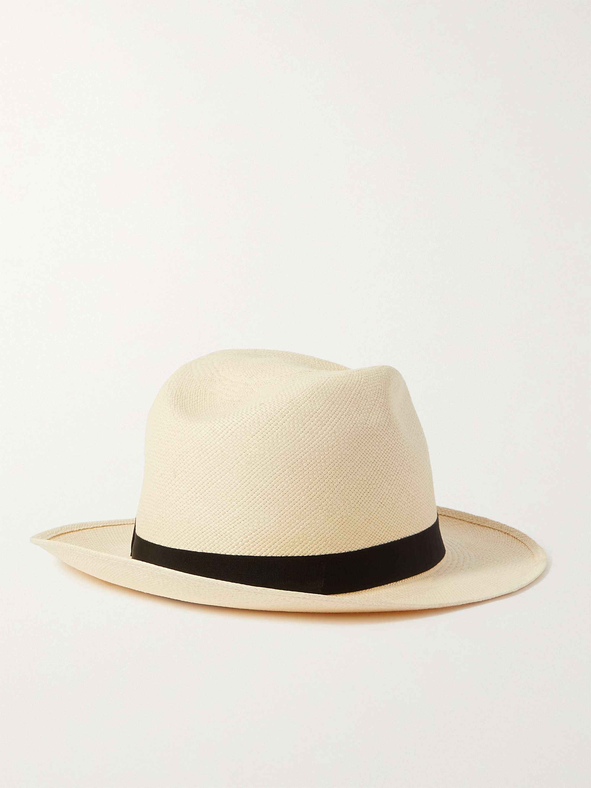 ANDERSON & SHEPPARD Grosgrain-Trimmed Straw Panama Hat