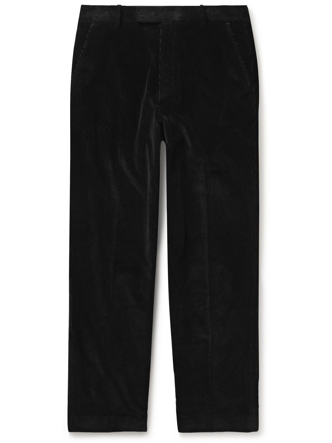 Elijah Cotton-blend Corduroy Trousers In Black
