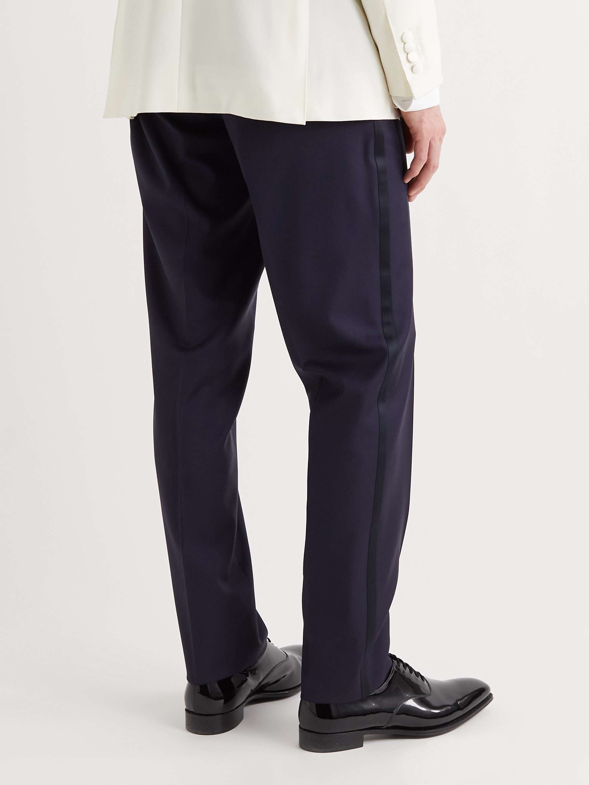 THOM SWEENEY Satin-Trimmed Wool Tuxedo Trousers