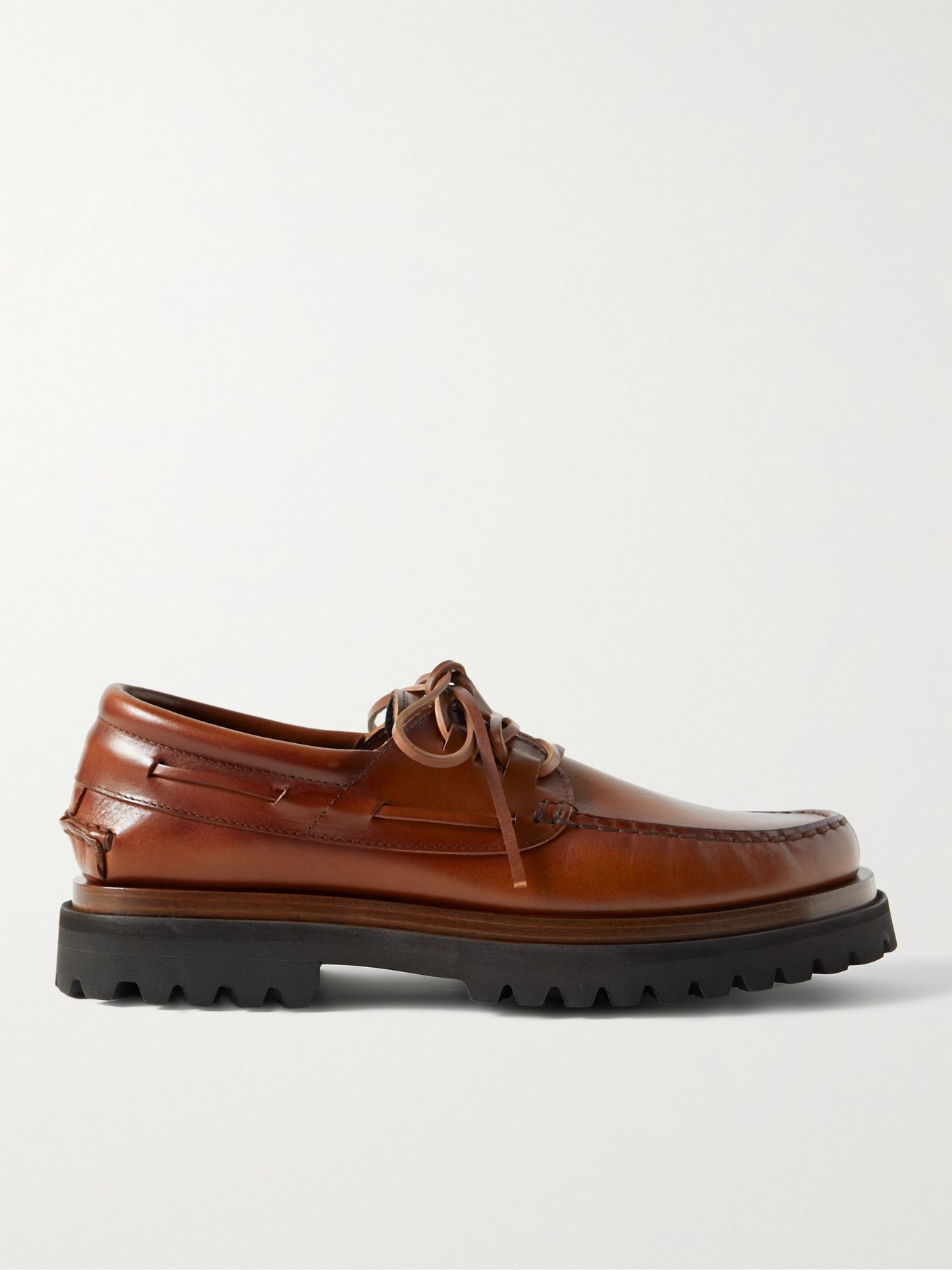 Brown Heritage Leather Boat Shoes | OFFICINE CREATIVE | MR PORTER