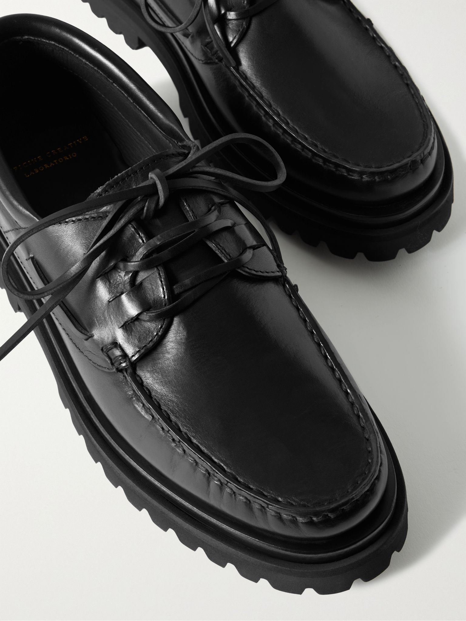 Black Heritage Leather Boat Shoes | OFFICINE CREATIVE | MR PORTER