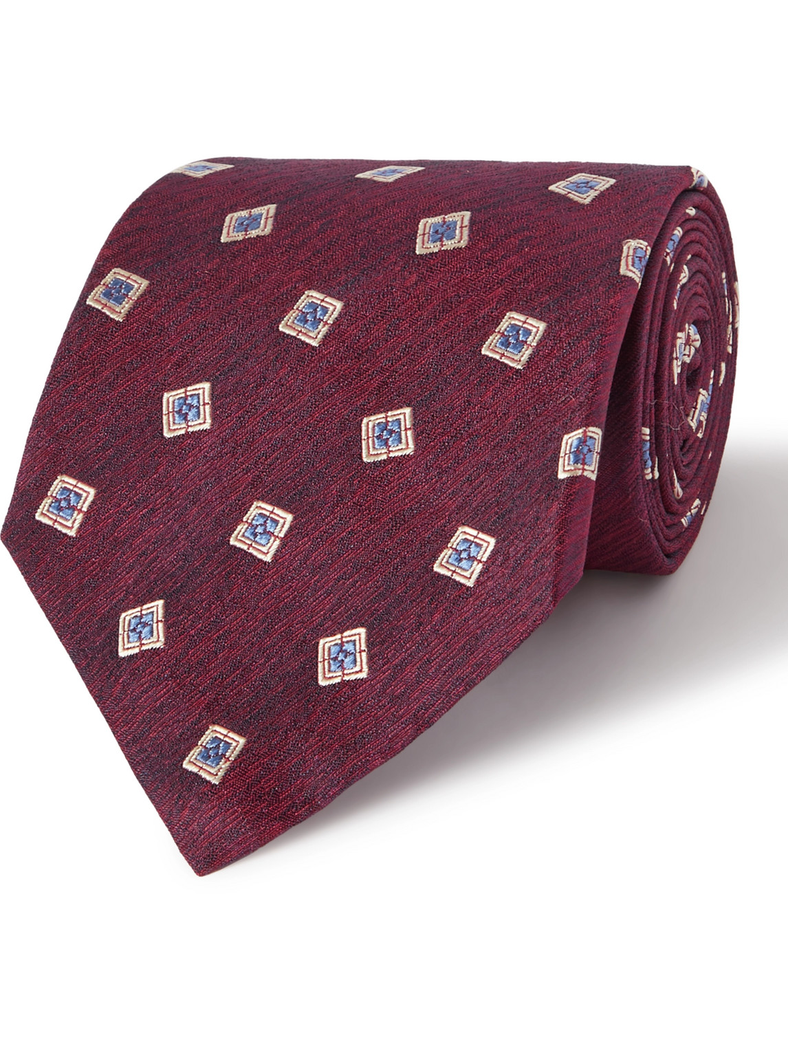 Turnbull & Asser 9.5cm Silk-jacquard Tie In Burgundy