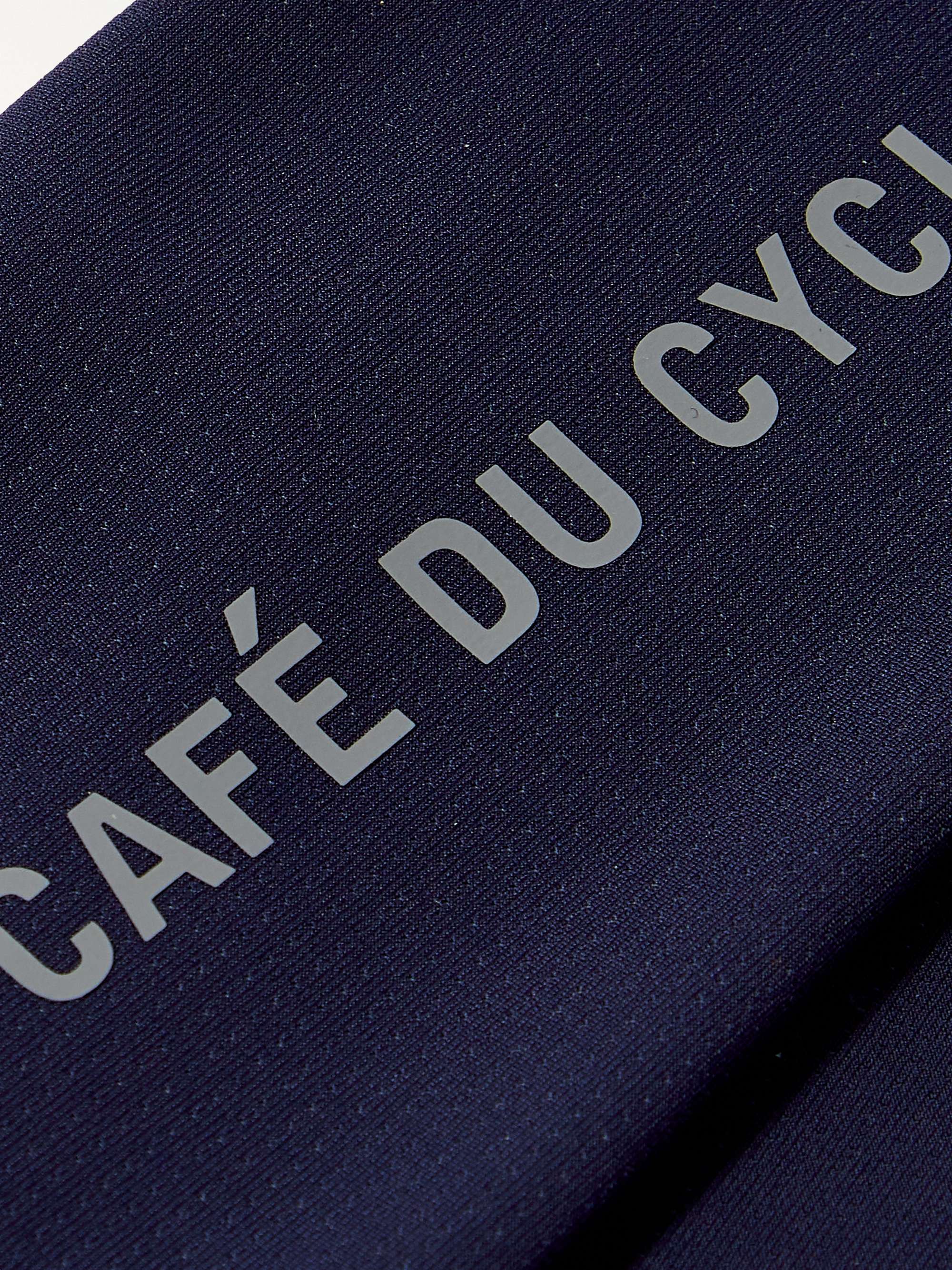 CAFE DU CYCLISTE Logo-Print Stretch-Jersey Cycling Arm Warmers