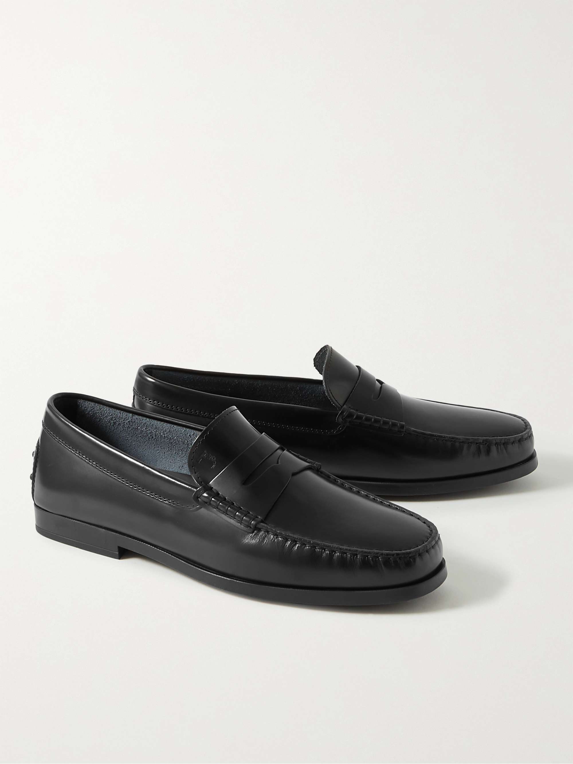 TOD'S Polished-Leather Penny Loafers