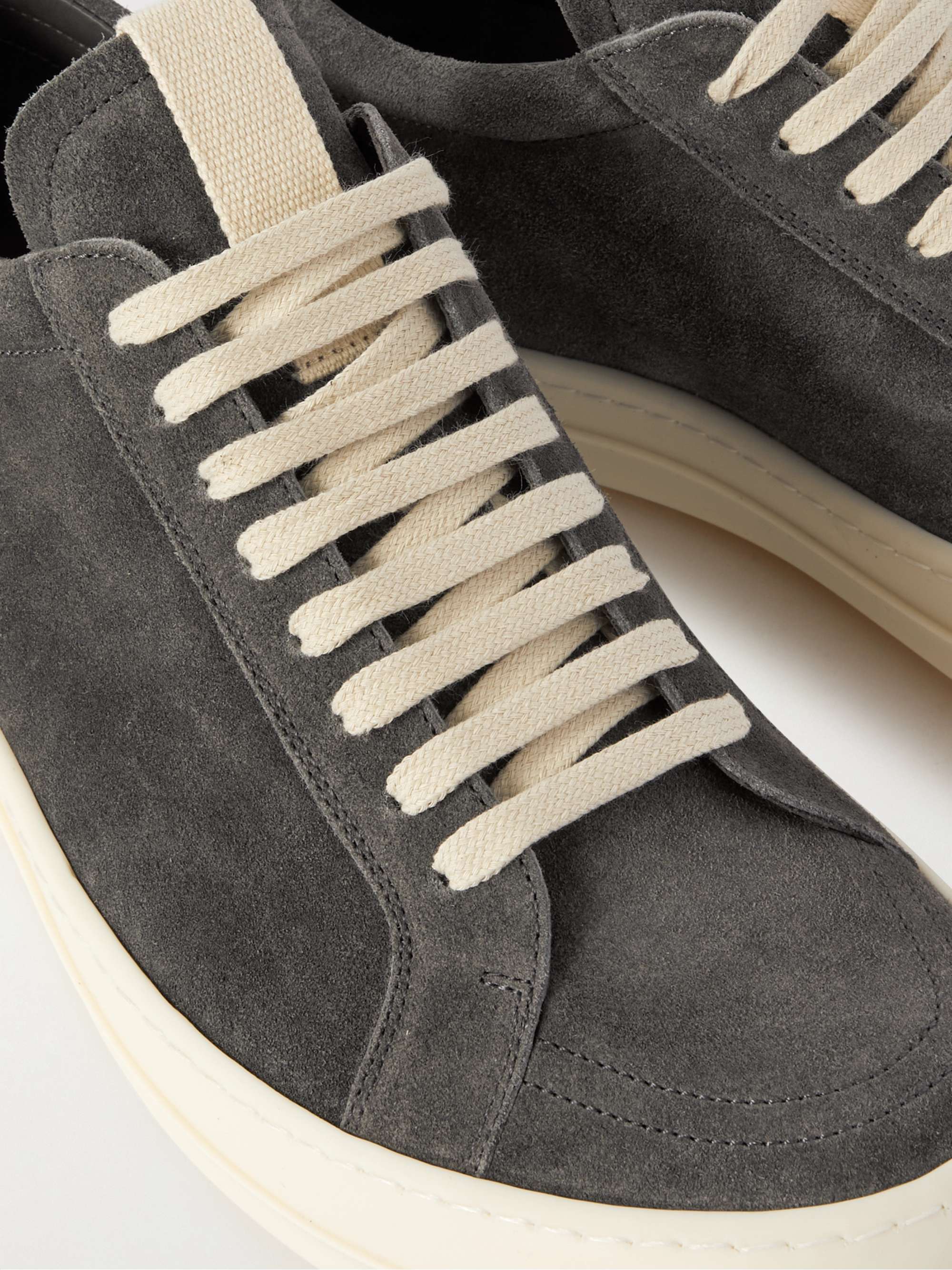 RICK OWENS Canvas-Trimmed Suede Sneakers