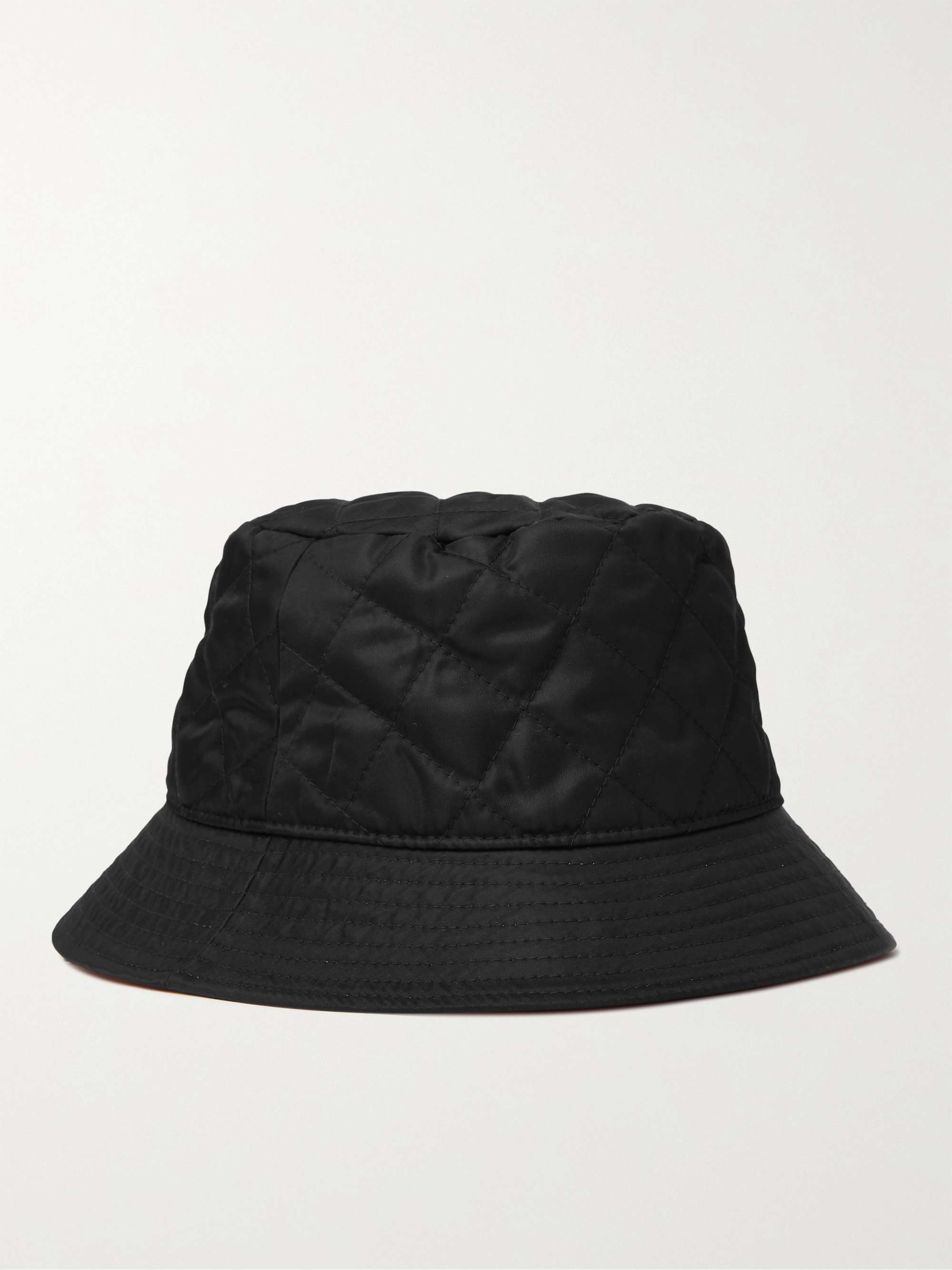 Black Logo-Print Quilted Shell Bucket Hat | CELINE HOMME | MR PORTER