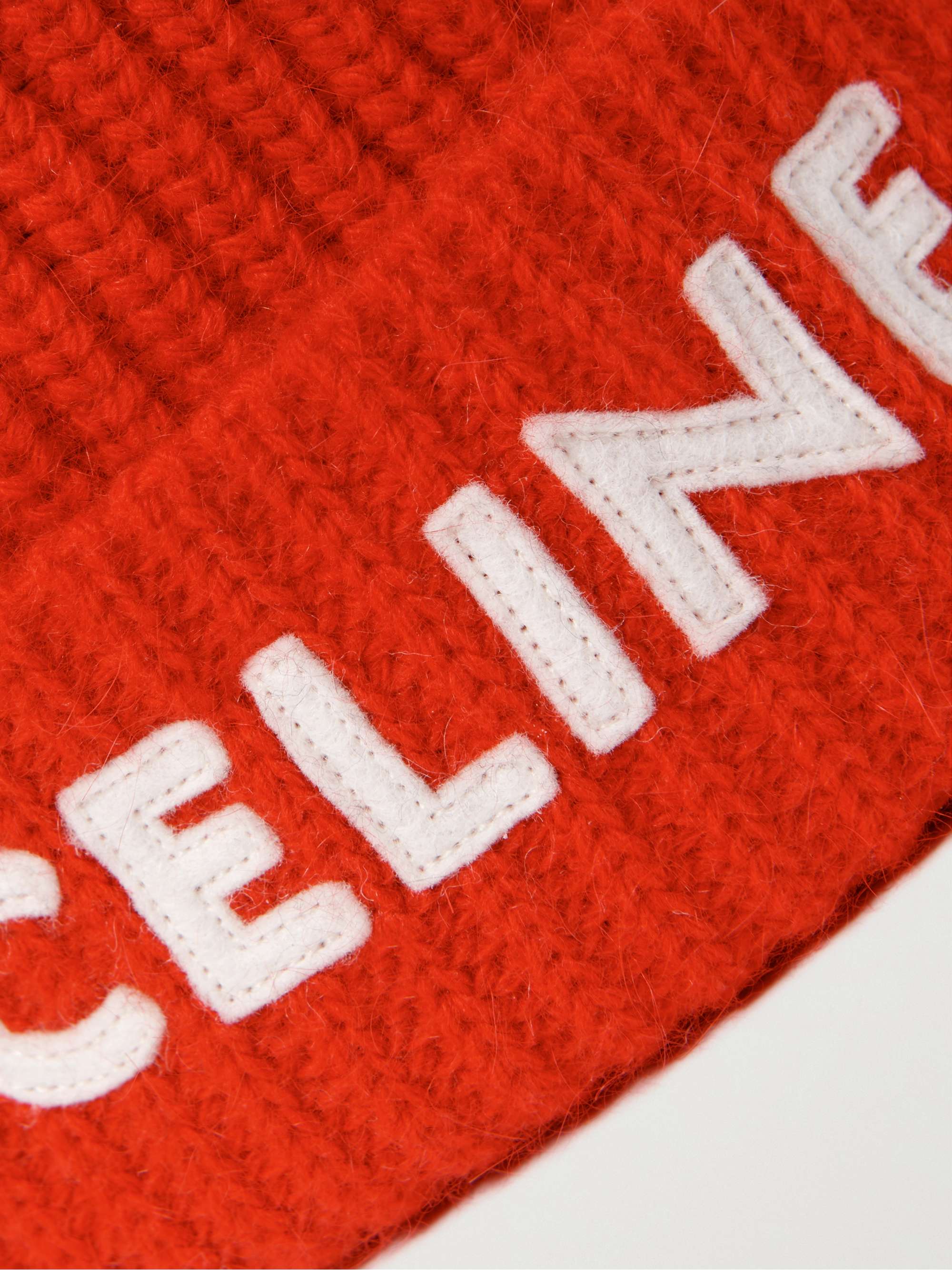 CELINE HOMME Logo-Appliquéd Ribbed Wool Beanie