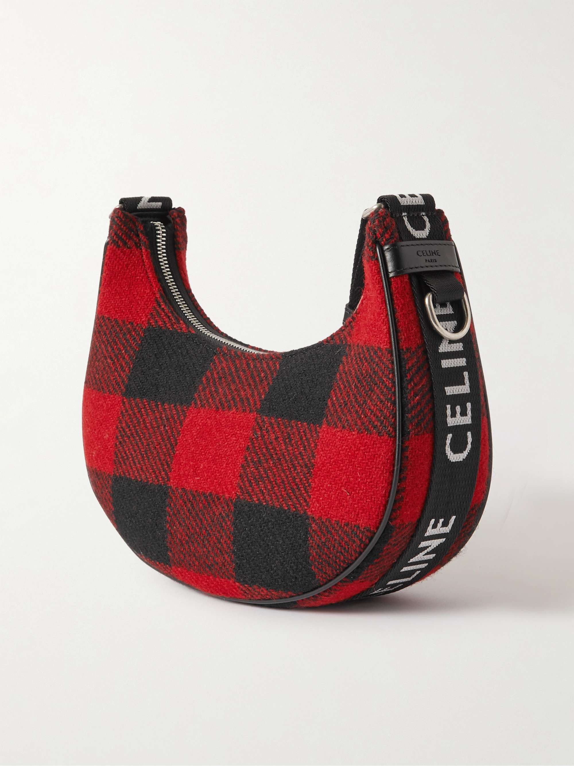 CELINE HOMME Ava Leather-Trimmed Flannel Messenger Bag