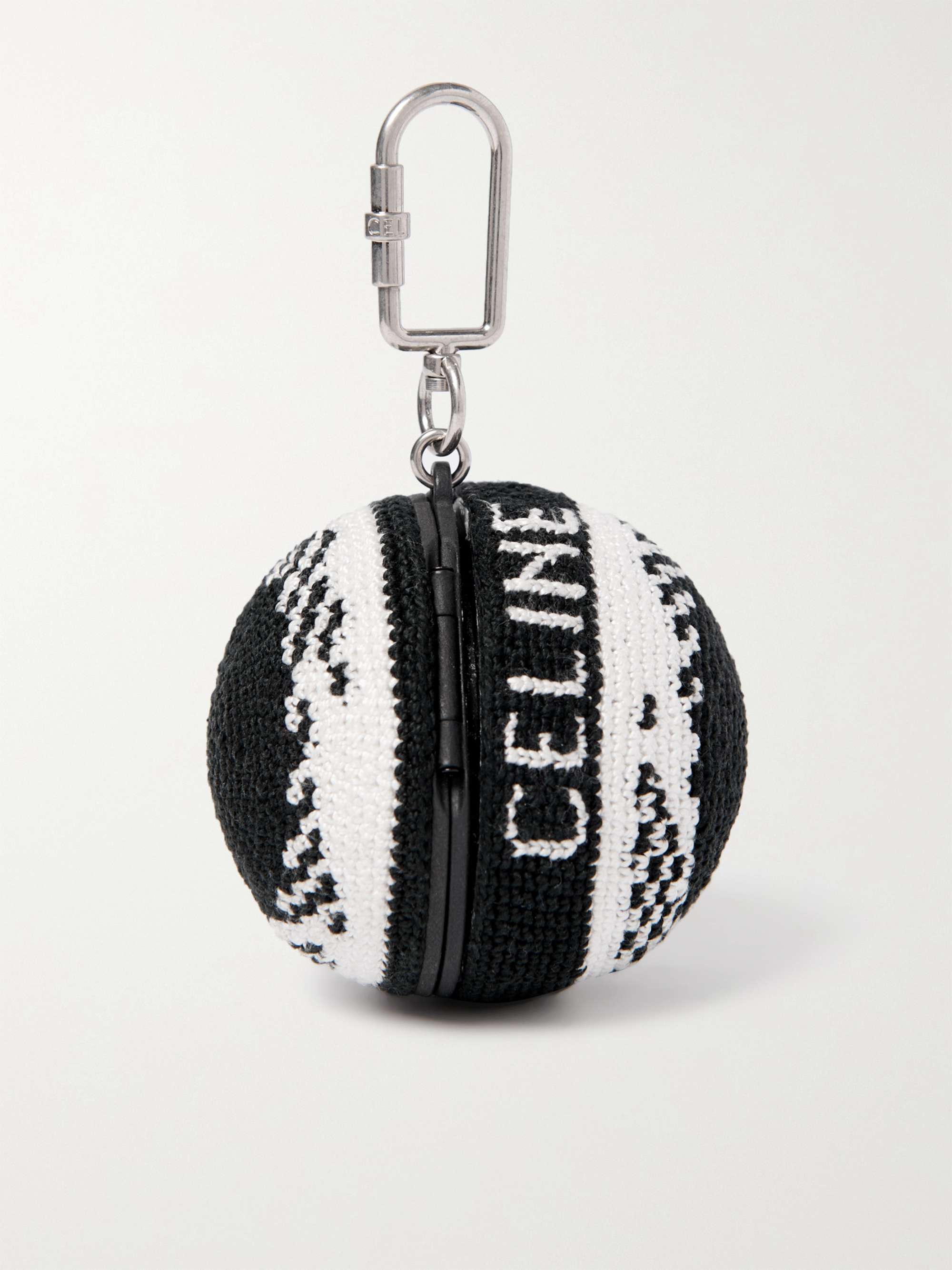 CELINE HOMME Logo-Jacquard Crocheted AirPods Case