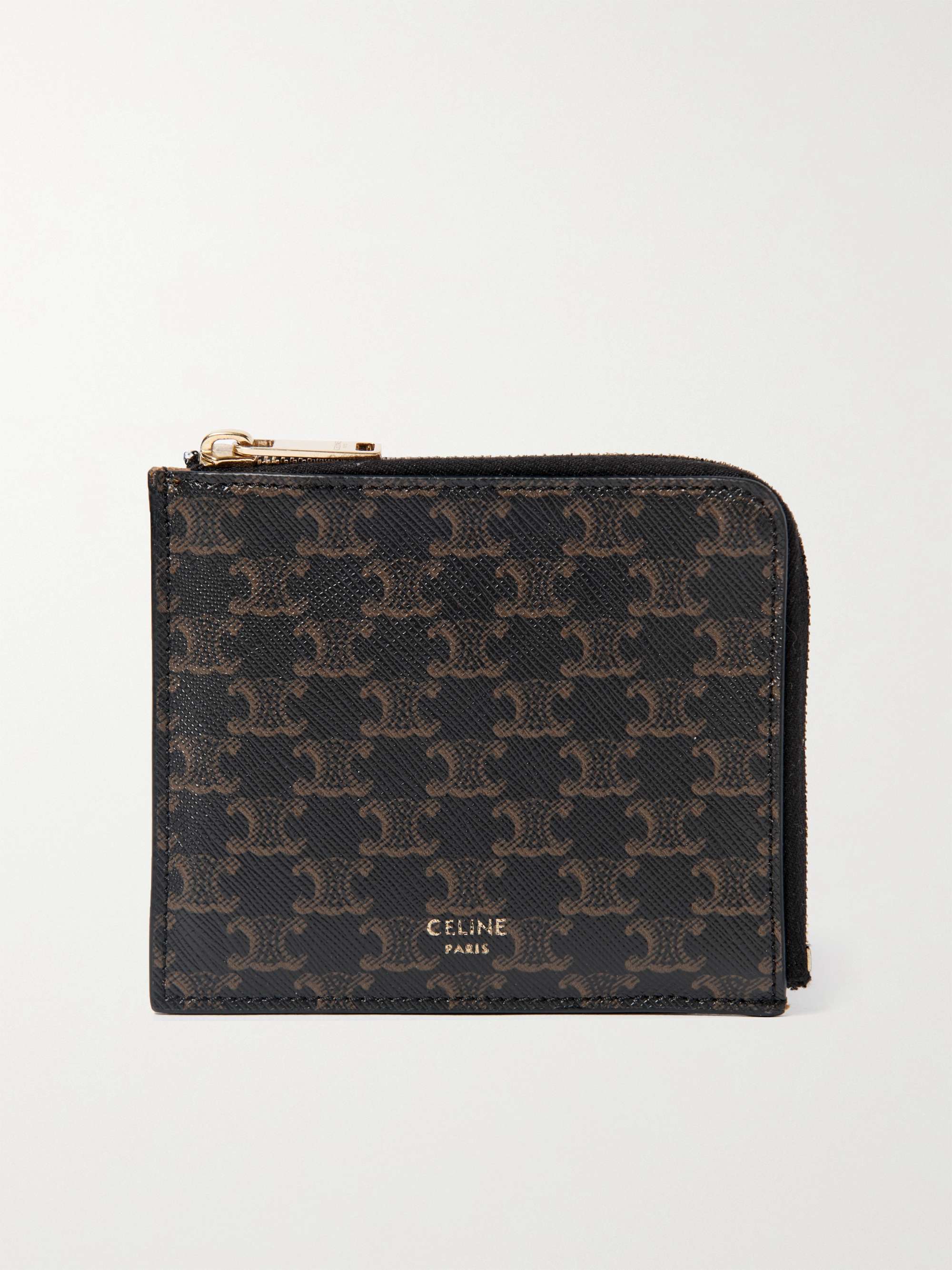 CELINE HOMME Triomphe Logo-Print Coated-Canvas Coin Wallet and Leather Cardholder Set