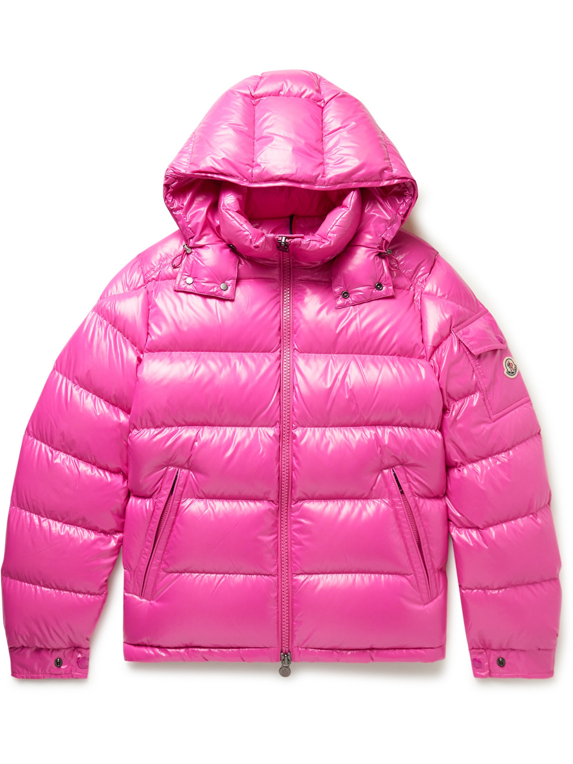 Moncler Maya Glossy Quilted Nylon Down Jacket In 544 Dark Pink | ModeSens