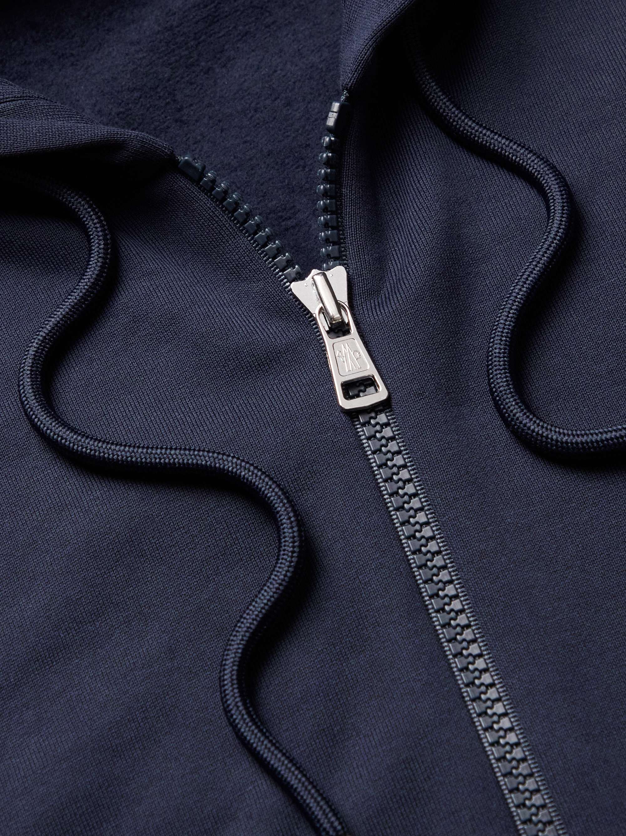 MONCLER Logo-Appliquéd Cotton-Jersey Zip-Up Hoodie