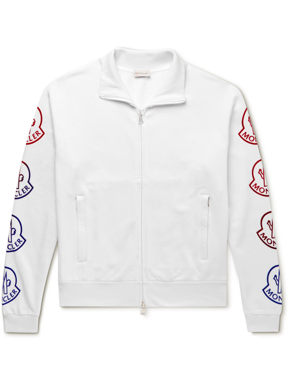 Logo-Flocked Cotton-Jersey Zip-Up Sweatshirt