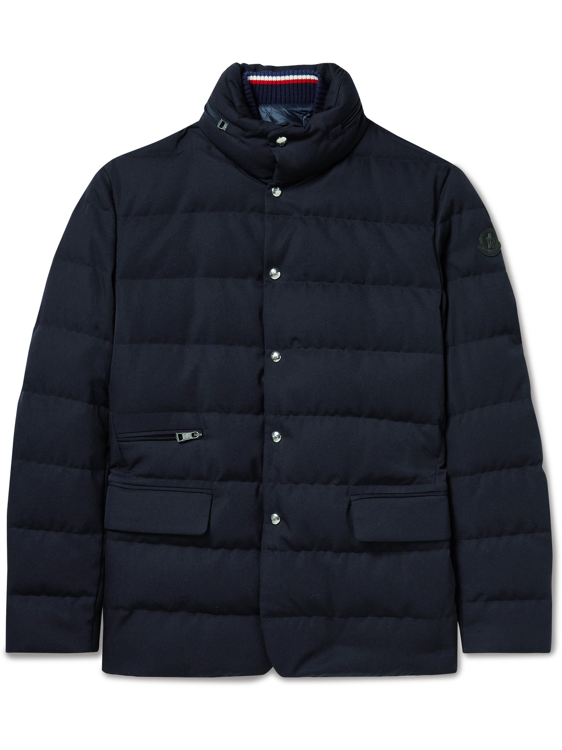 Bess Hooded Shell-Trimmed Quilted Wool-Twill Down Jacket