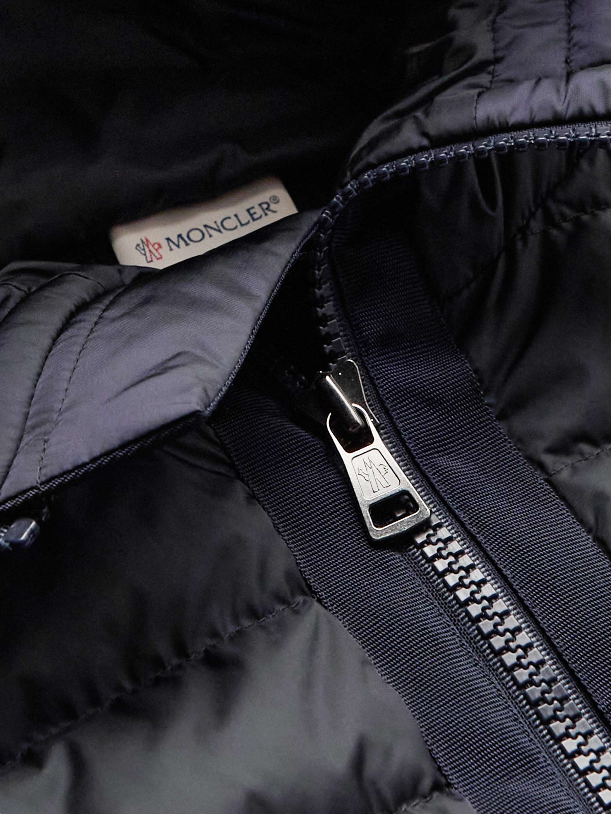 MONCLER Slim-Fit Panelled Quilted Shell Down and Ribbed Wool-Blend Hooded Jacket