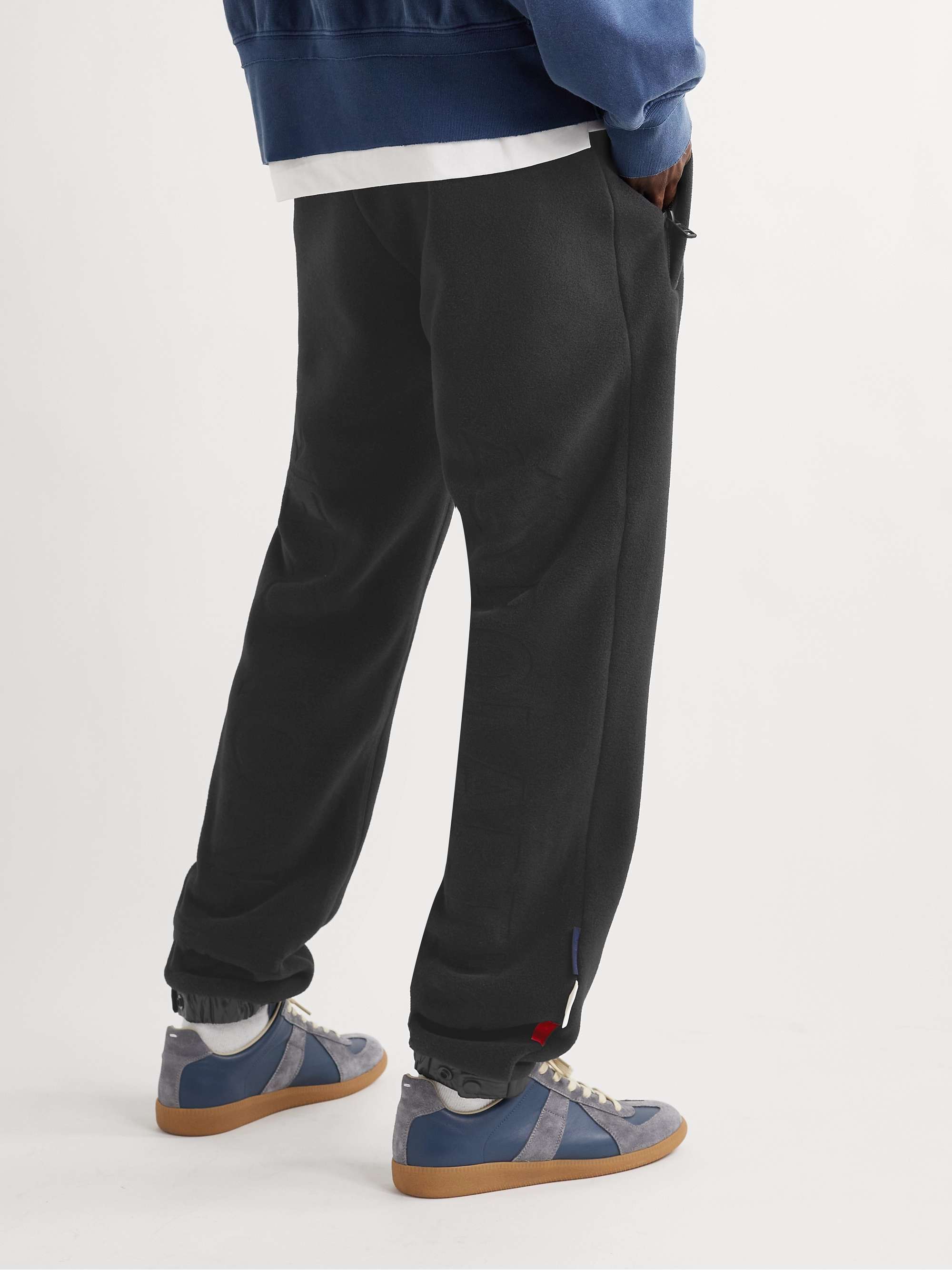 MONCLER Tapered Shell-Trimmed Polartec Fleece Sweatpants