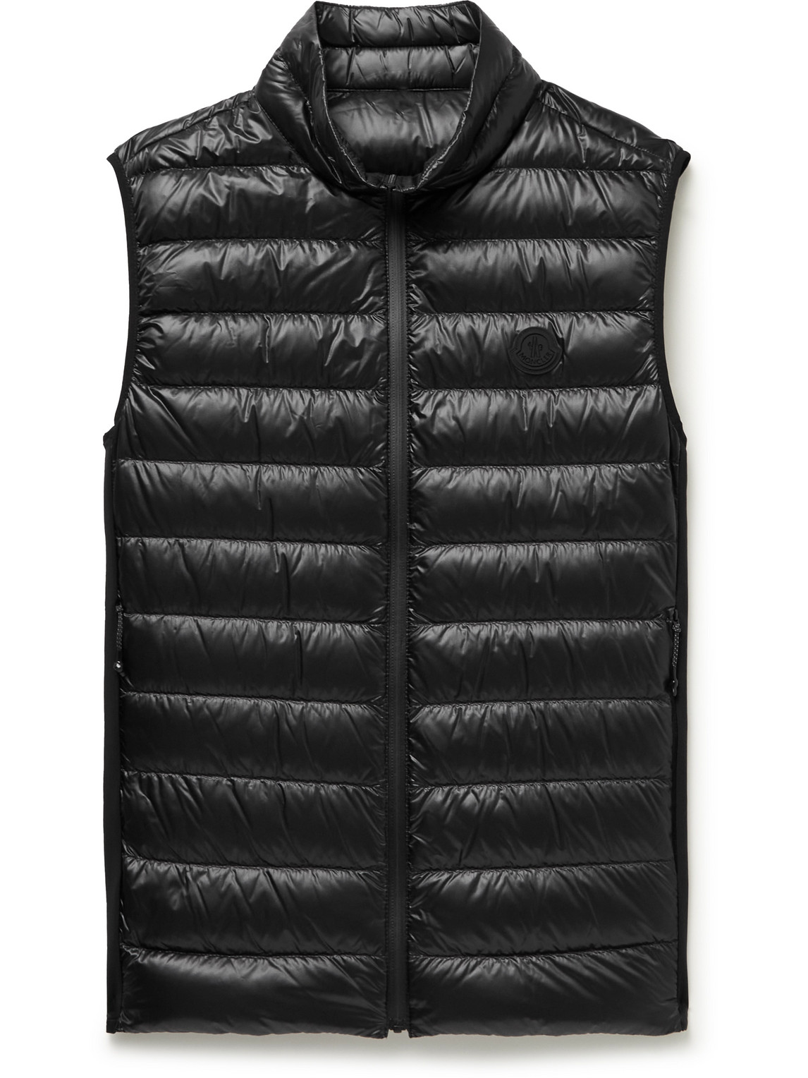 Moncler Delpy Slim-fit Quilted Nylon-ripstop And Stretch-jersey Down Gilet In Black