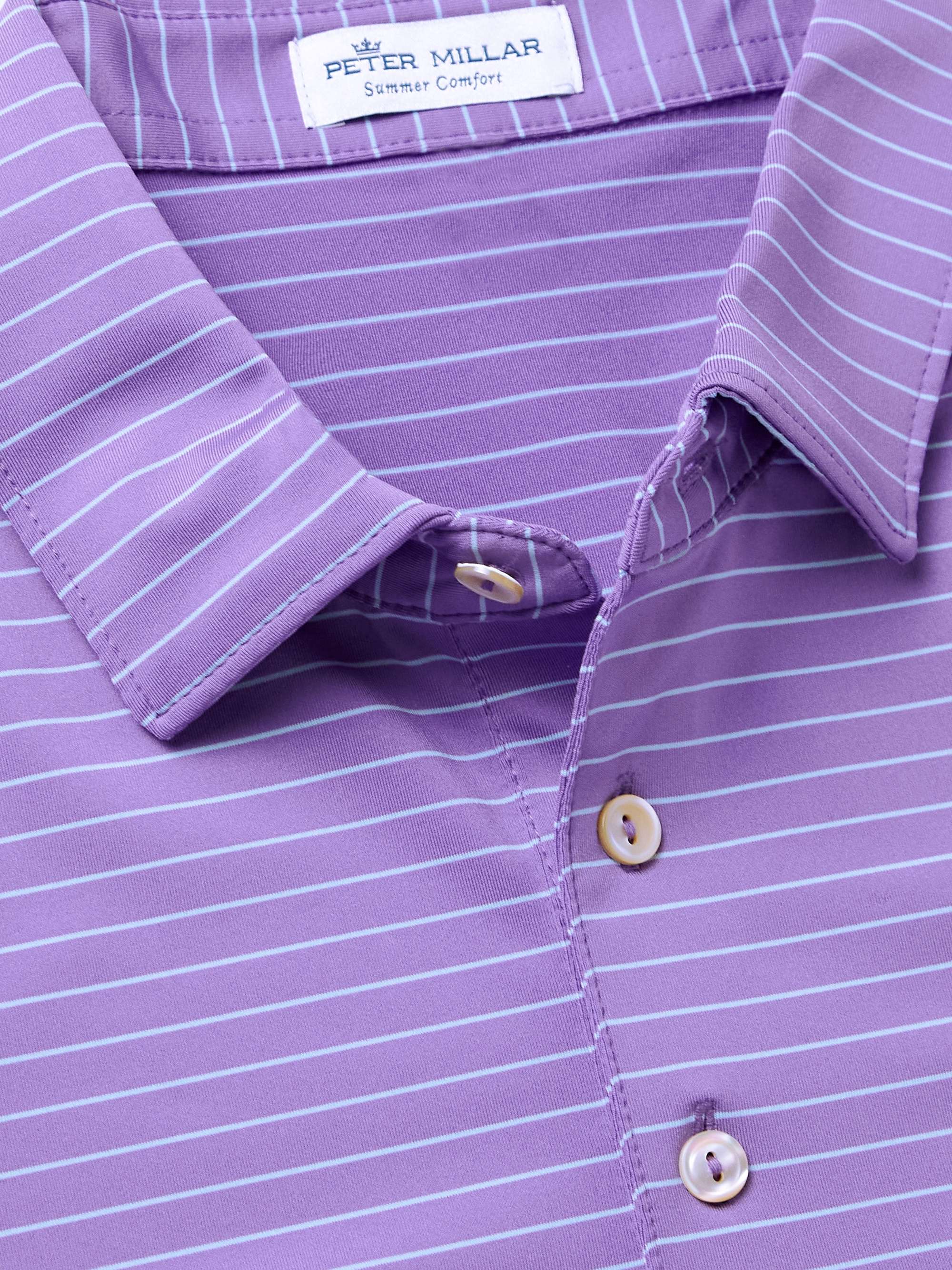 PETER MILLAR Crafty Striped Tech-Jersey Golf Polo Shirt