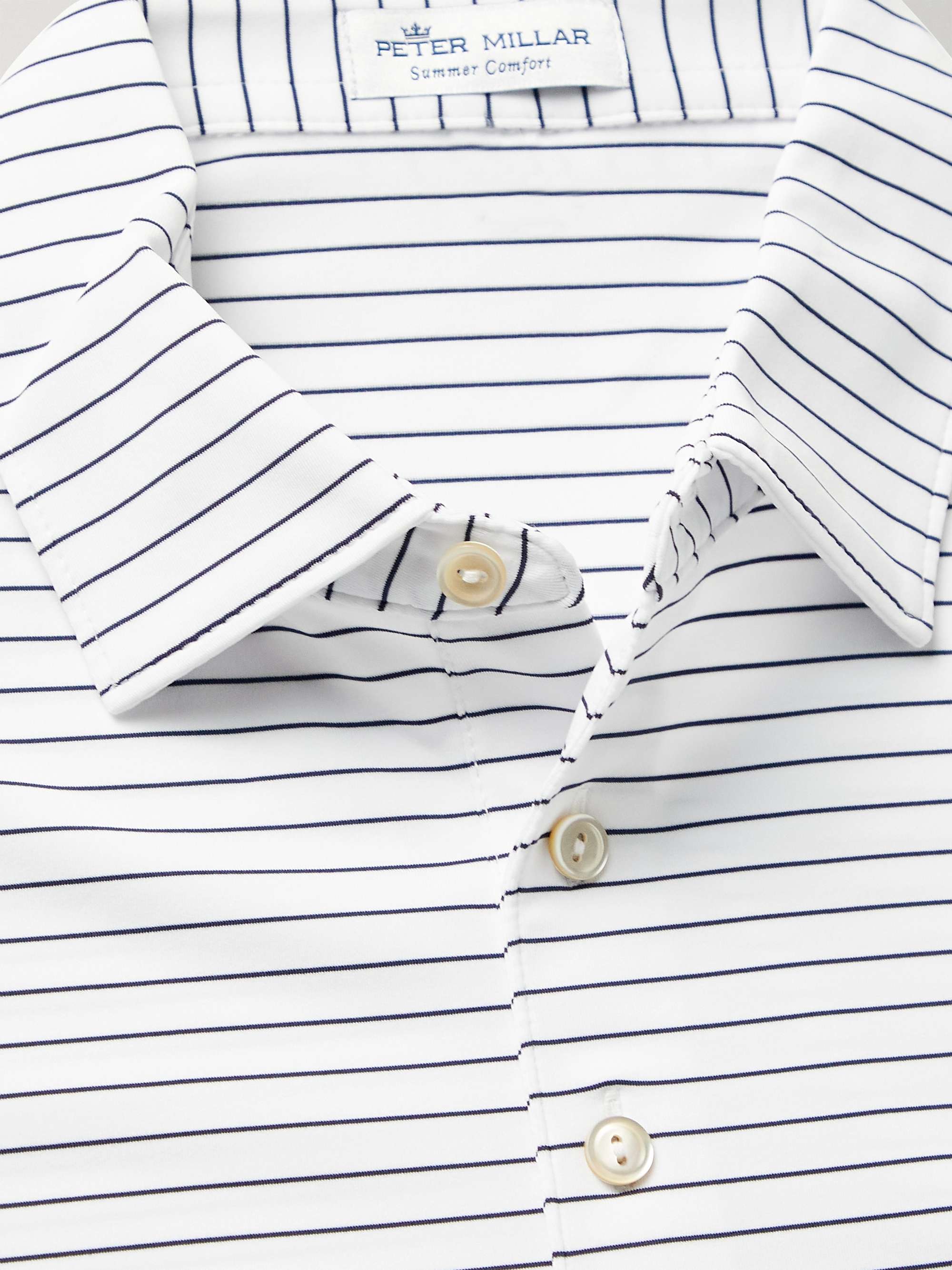 PETER MILLAR Crafty Striped Tech-Jersey Golf Polo Shirt