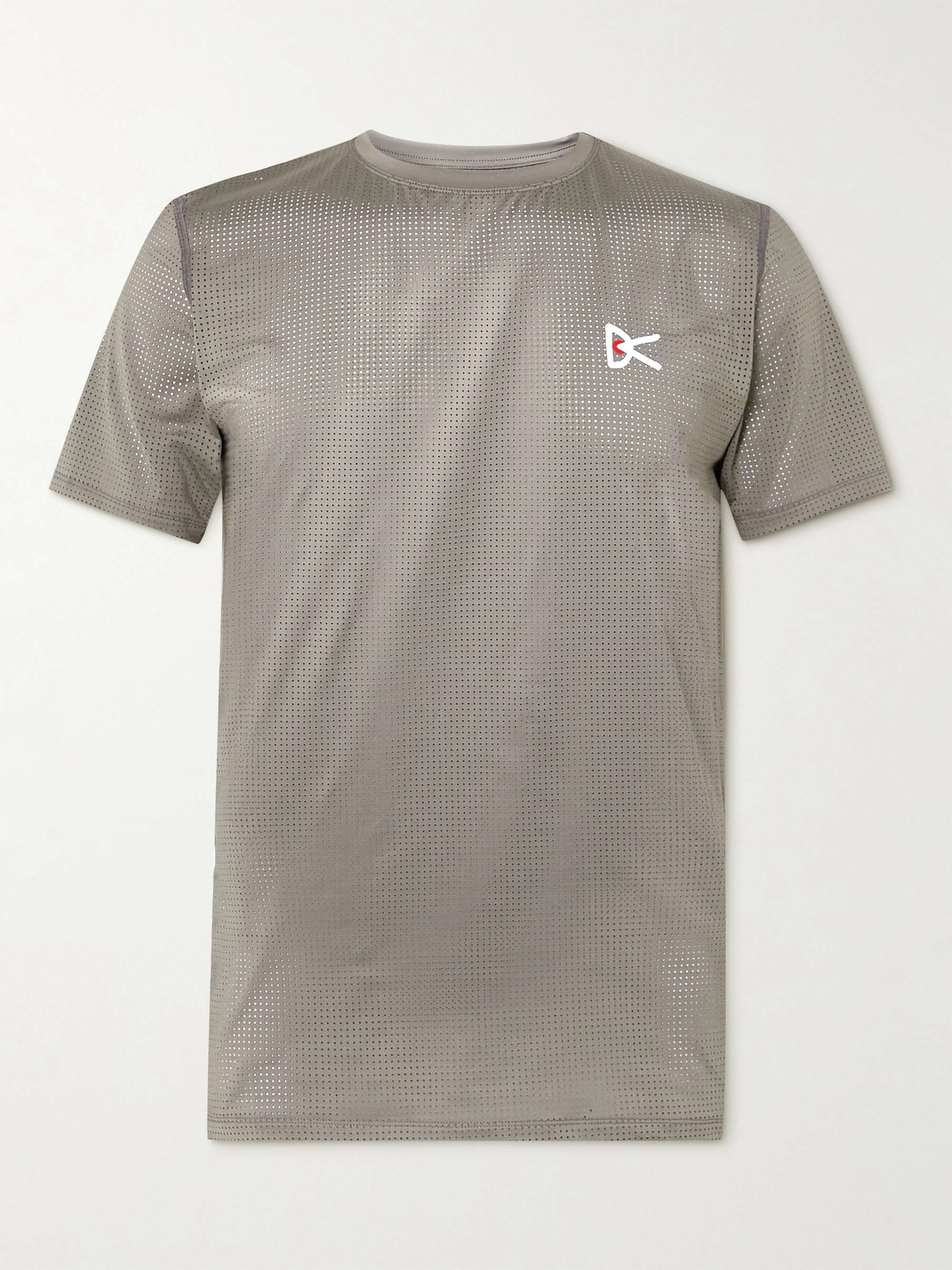 DISTRICT VISION Logo-Print Perforated Stretch-Jersey T-Shirt