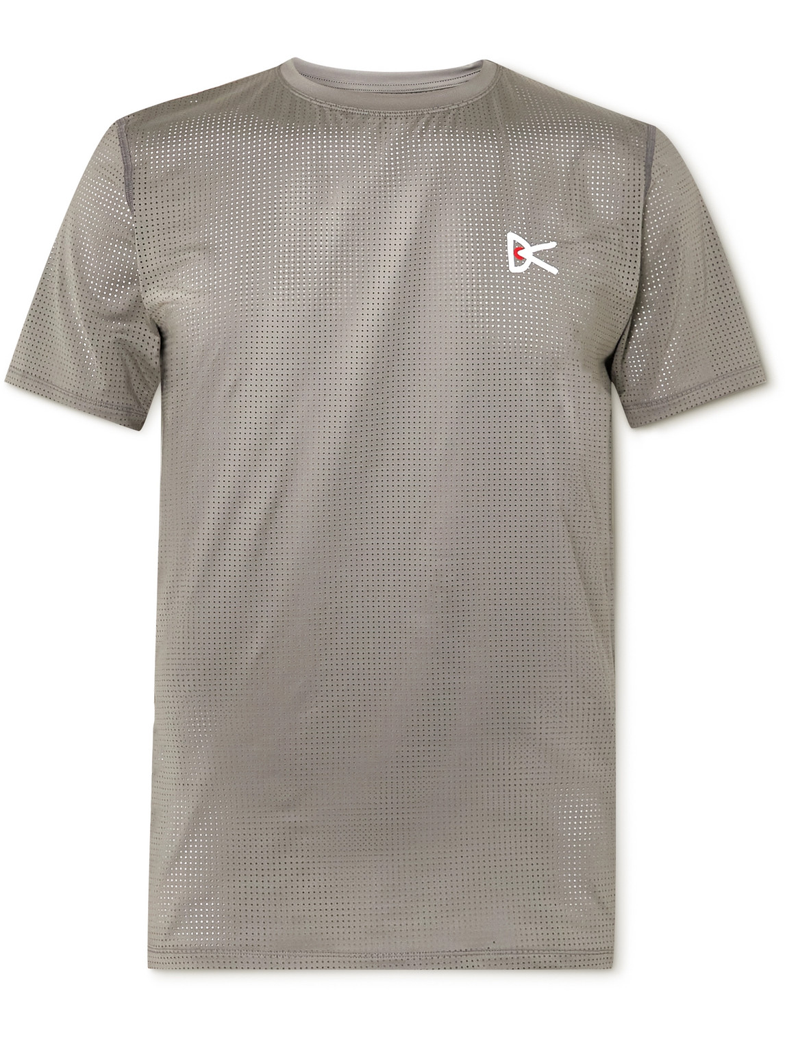 DISTRICT VISION LOGO-PRINT PERFORATED STRETCH-JERSEY T-SHIRT