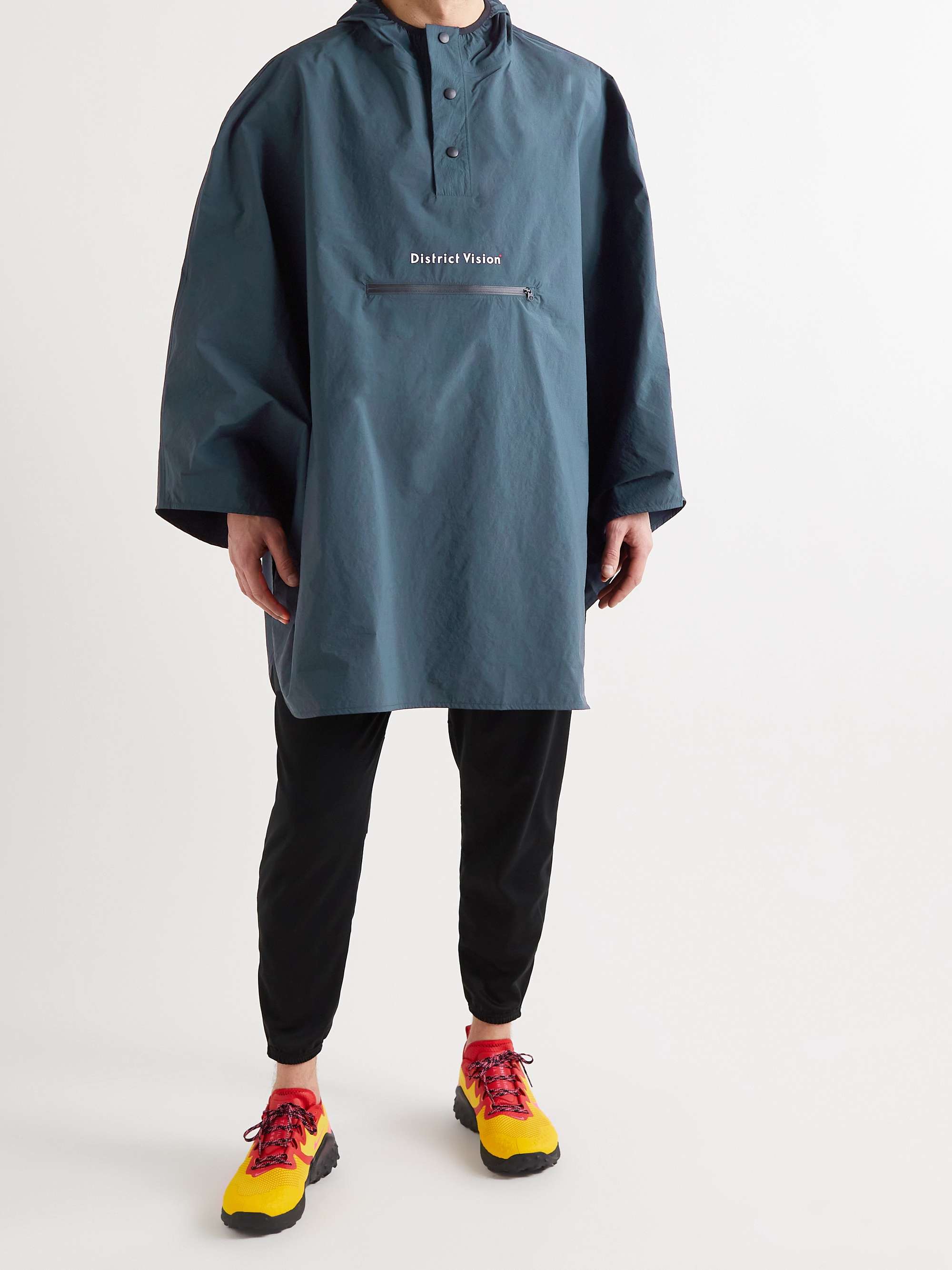 DISTRICT VISION Andy Logo-Print Shell Hooded Poncho