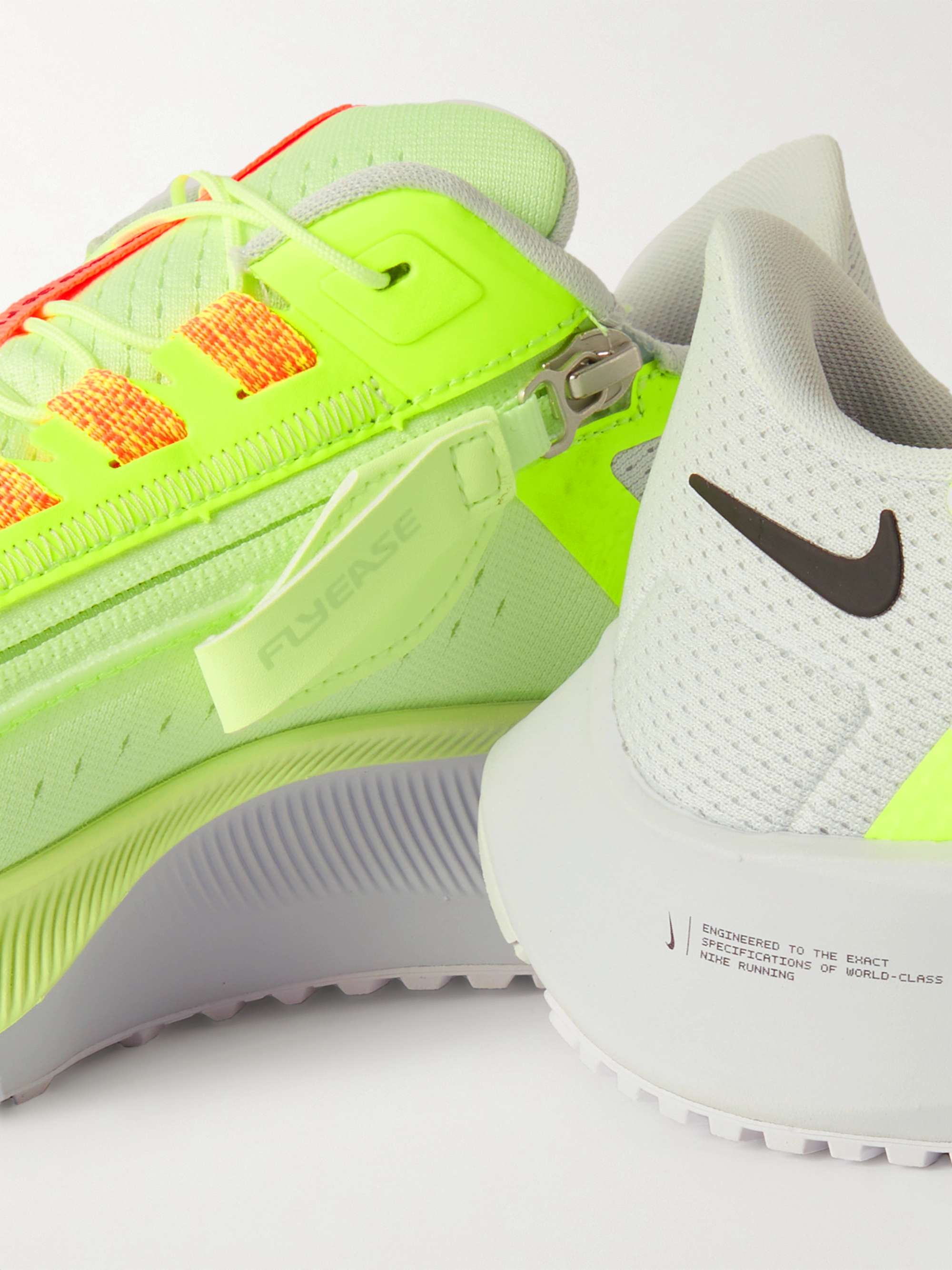 NIKE RUNNING Nike Air Zoom Pegasus 38 FlyEase Leather-Trimmed Mesh Sneakers