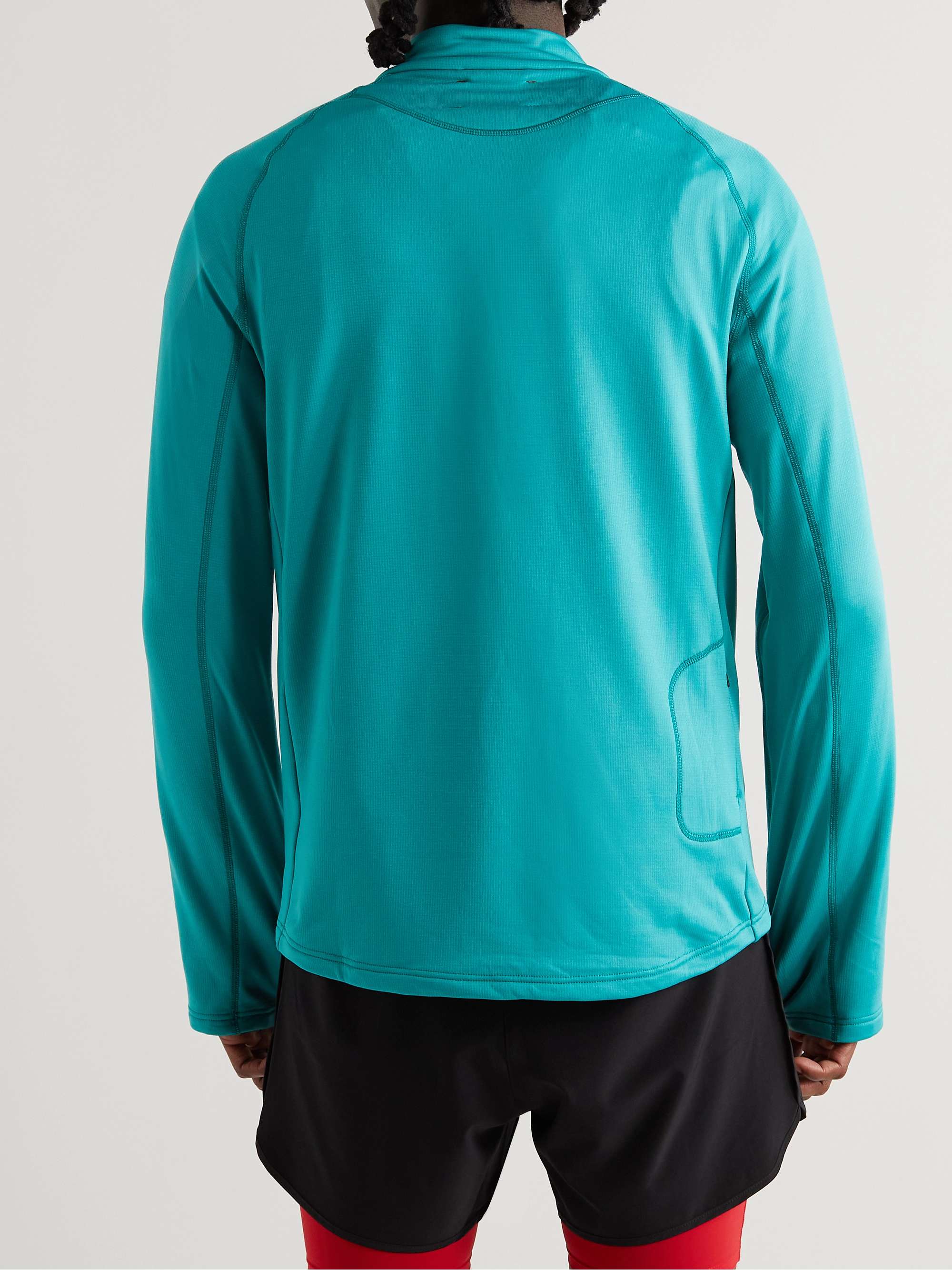 DISTRICT VISION Luca Shell-Trimmed Recycled Stretch-Jersey Half-Zip Top