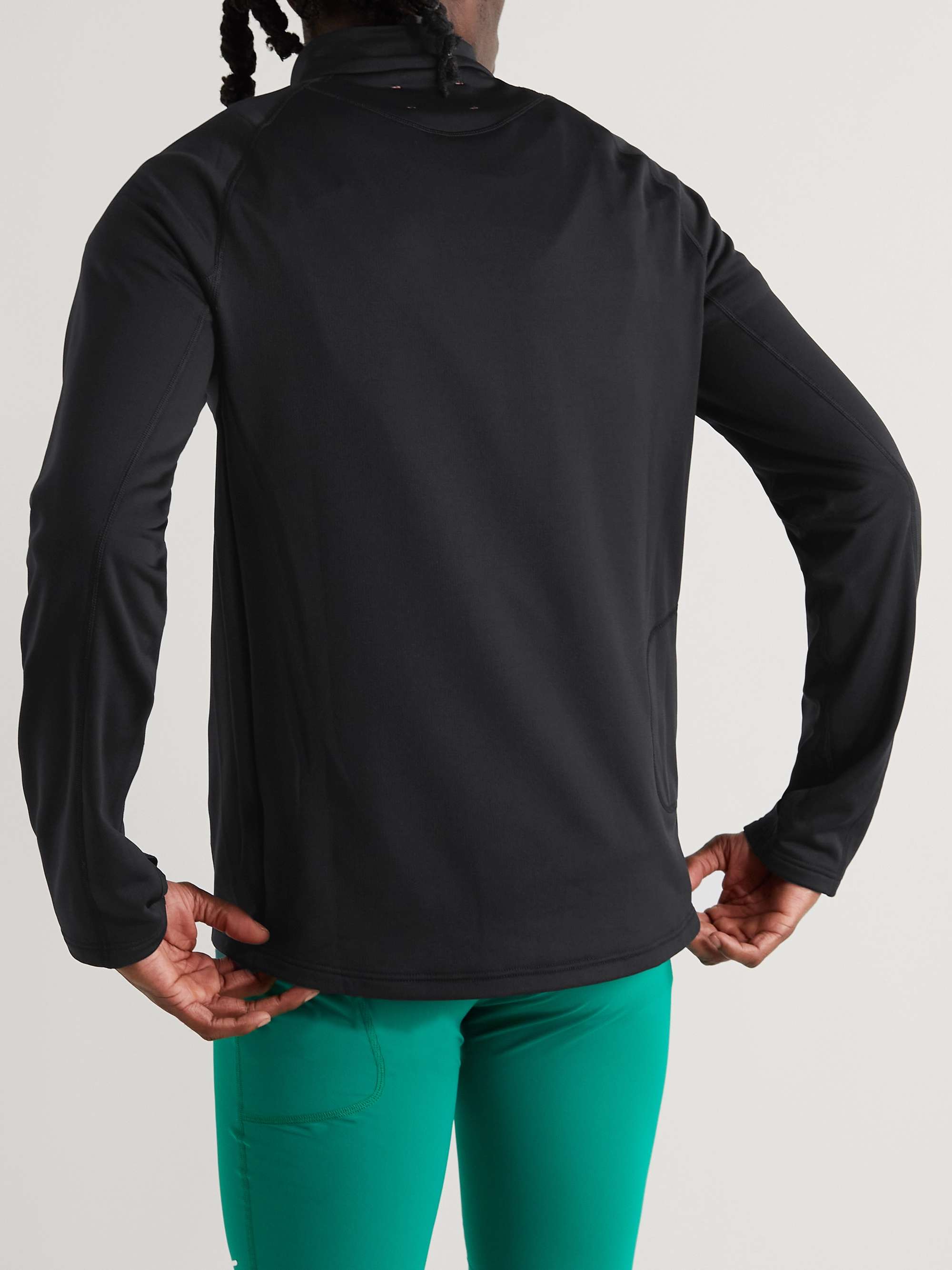 DISTRICT VISION Luca Shell-Trimmed Recycled Stretch-Jersey Half-Zip Top