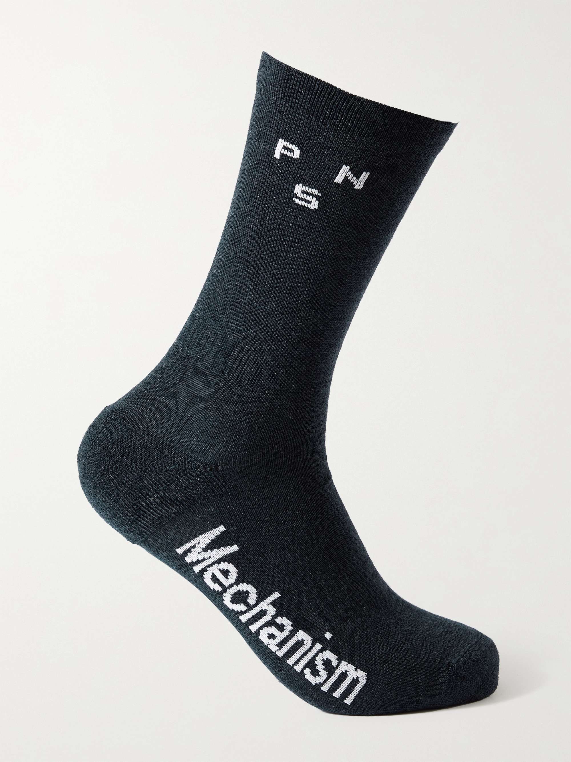 PAS NORMAL STUDIOS Control Logo-Intarsia Merino Wool-Blend Piqué Cycling Socks