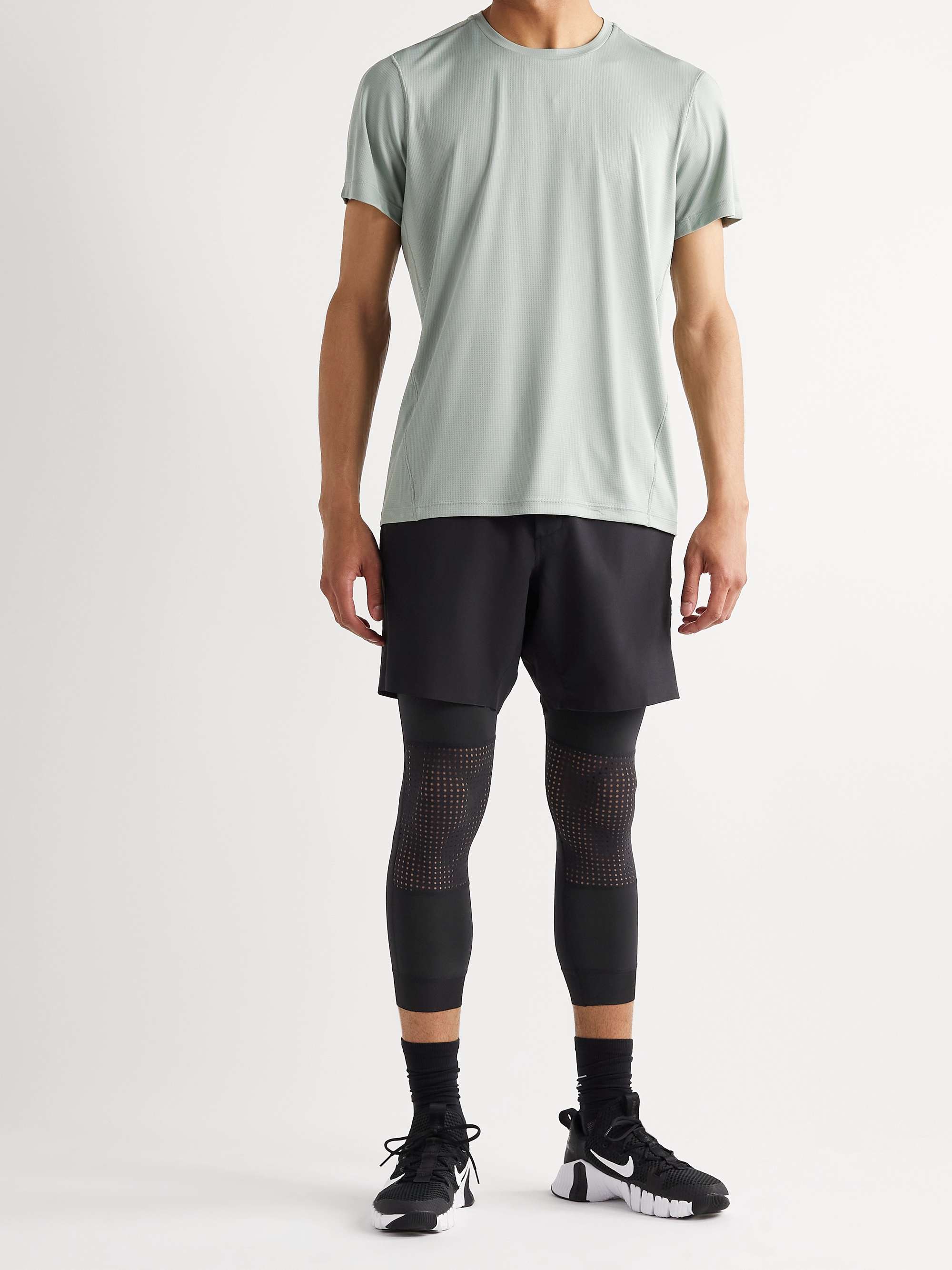 TEN THOUSAND Cropped Stretch-Jersey Compression Tights