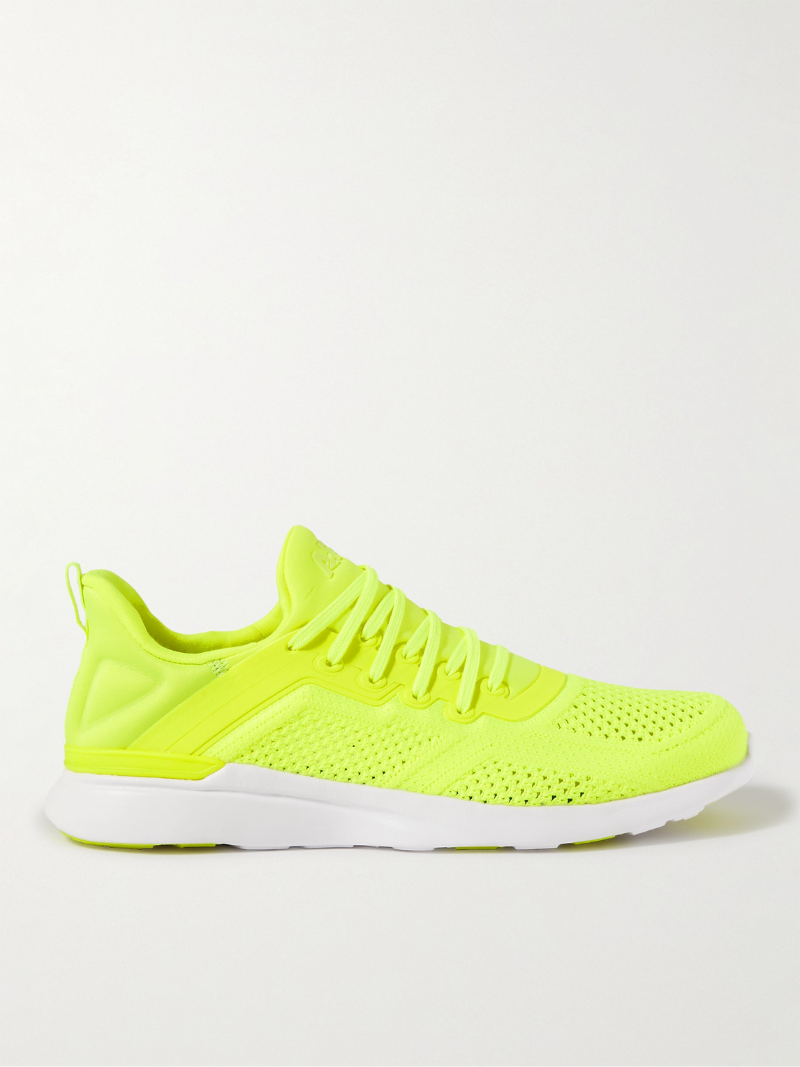 APL ATHLETIC PROPULSION LABS TRACER NEON TECHLOOM AND NEOPRENE RUNNING SNEAKERS