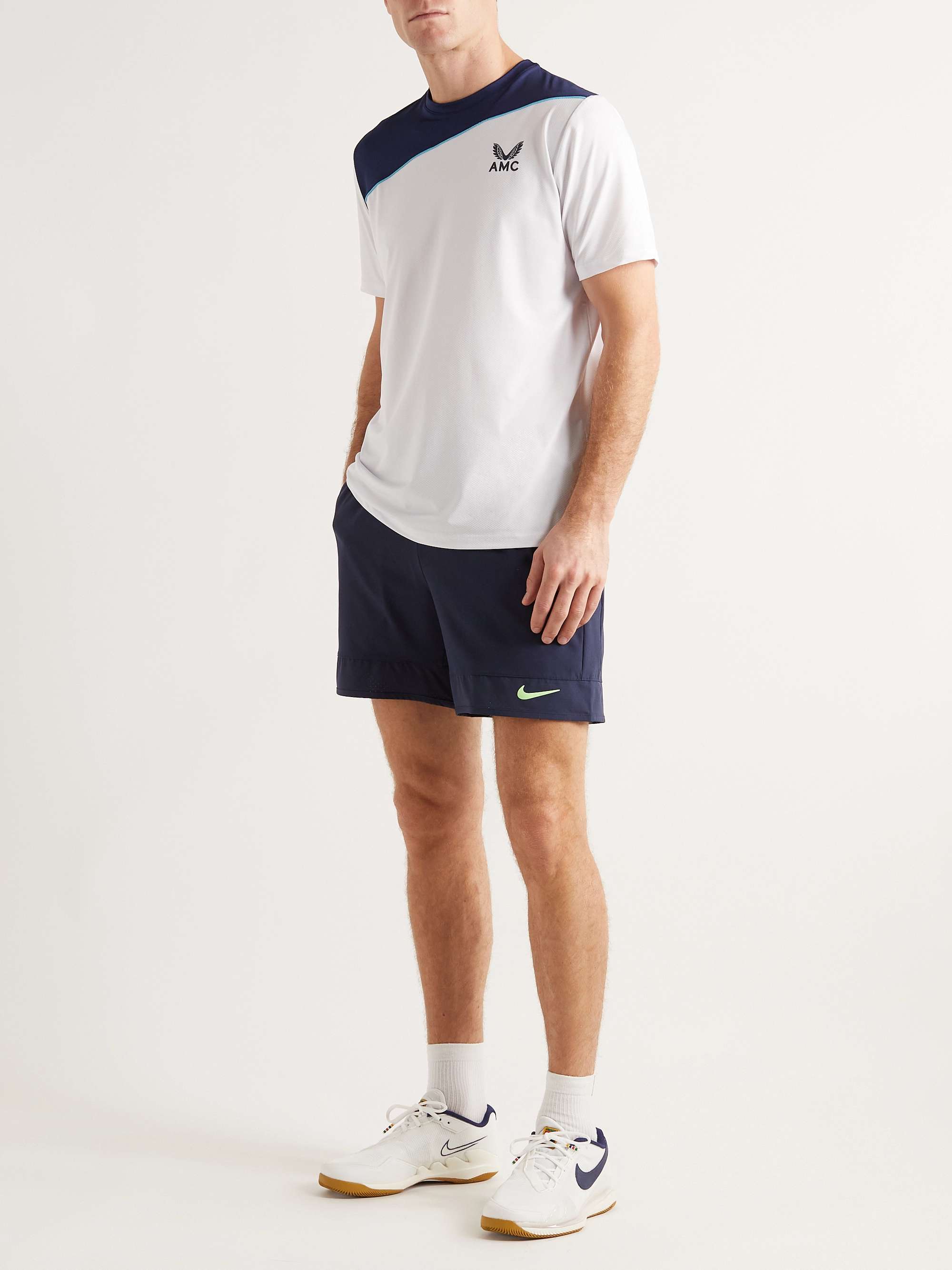 CASTORE Logo-Print Panelled Stretch-Jersey Tennis T-Shirt