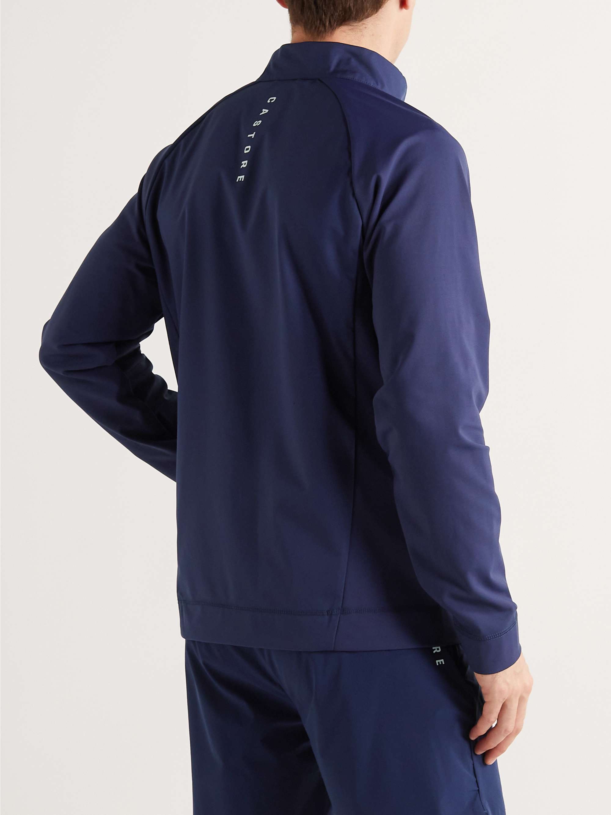 CASTORE Logo-Print Fleece-Back Stretch-Shell Jacket