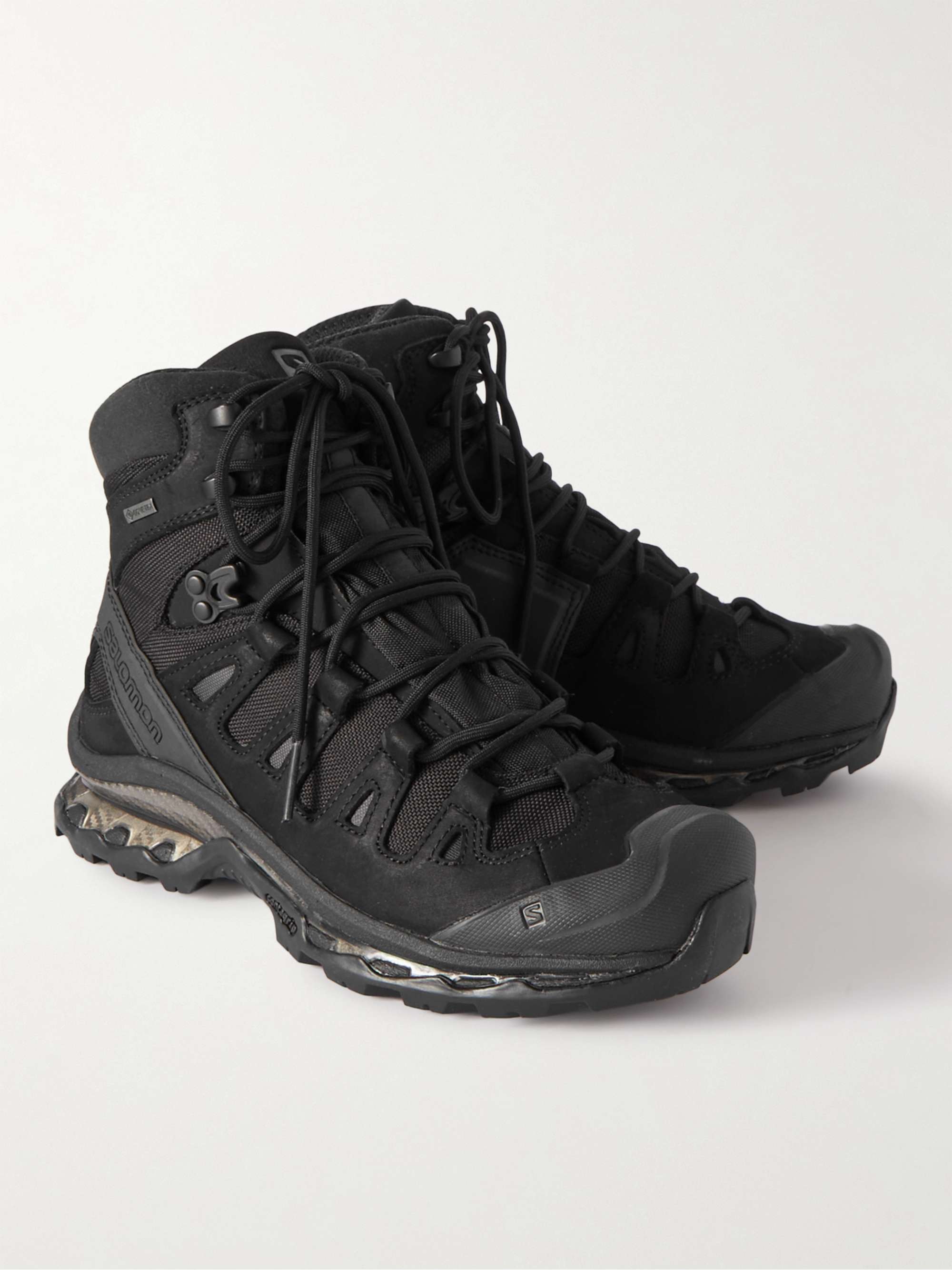SALOMON Quest 4D Leather-Trimmed GORE-TEX and Mesh Hiking Boots