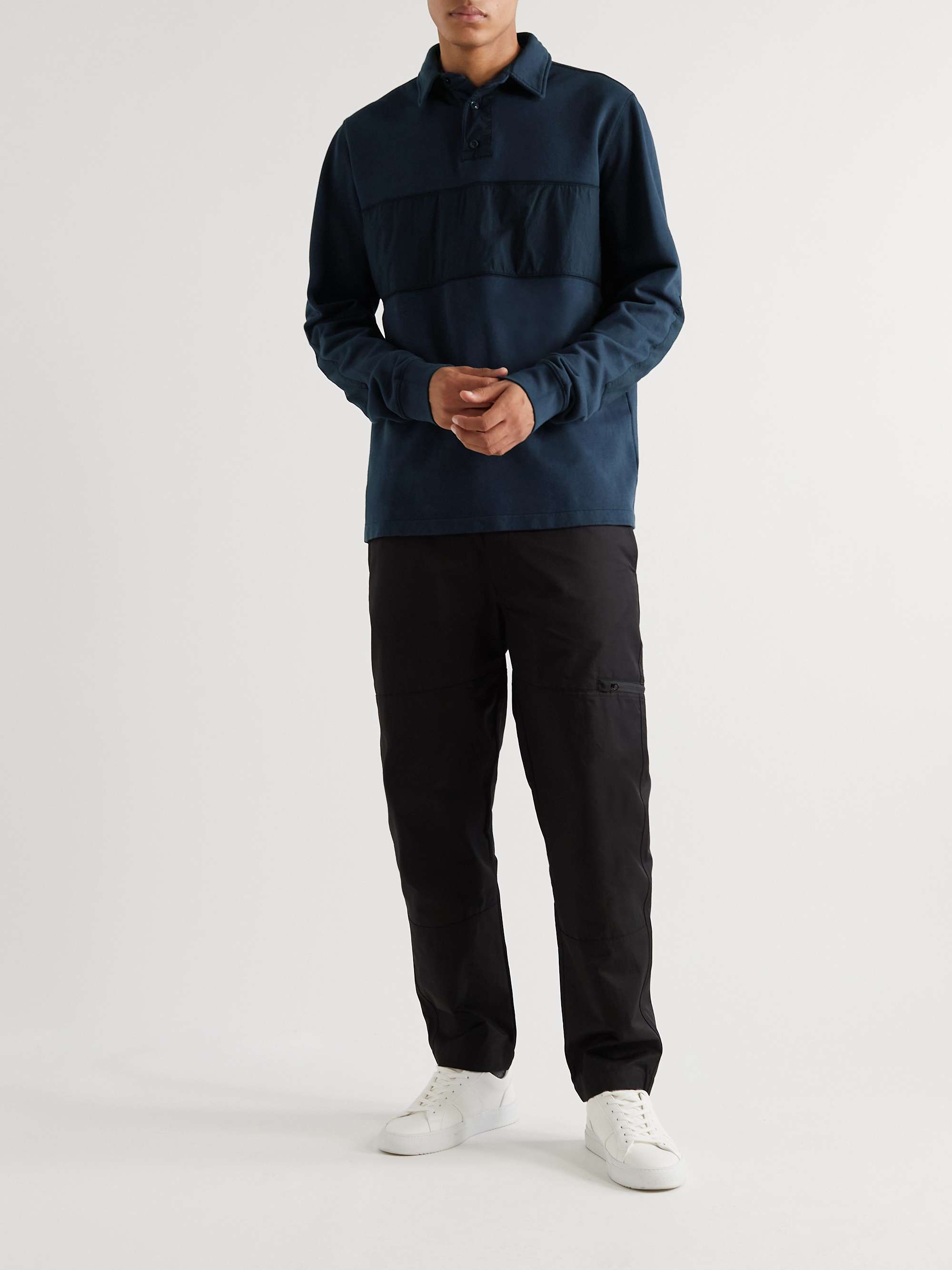 KESTIN Dean Panelled Cotton-Jersey Polo Shirt