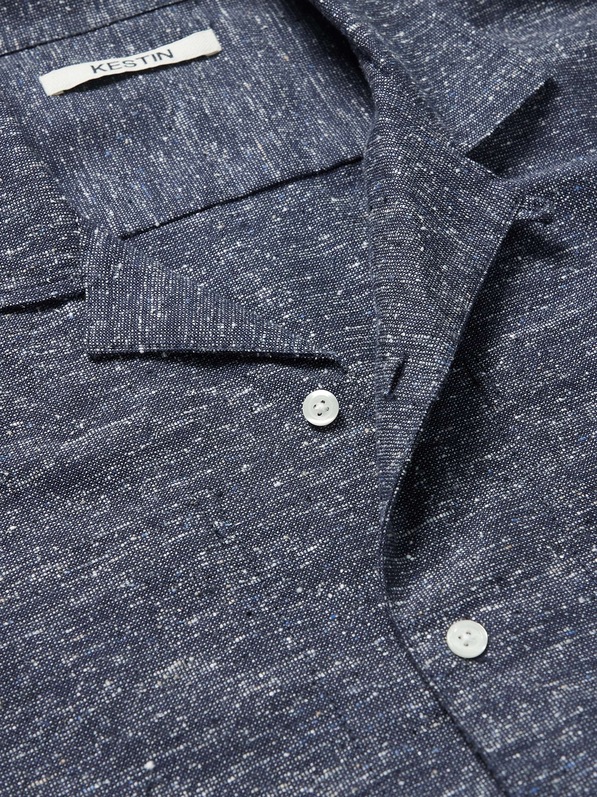 KESTIN Tain Convertible-Collar Cotton-Blend Oxford Shirt