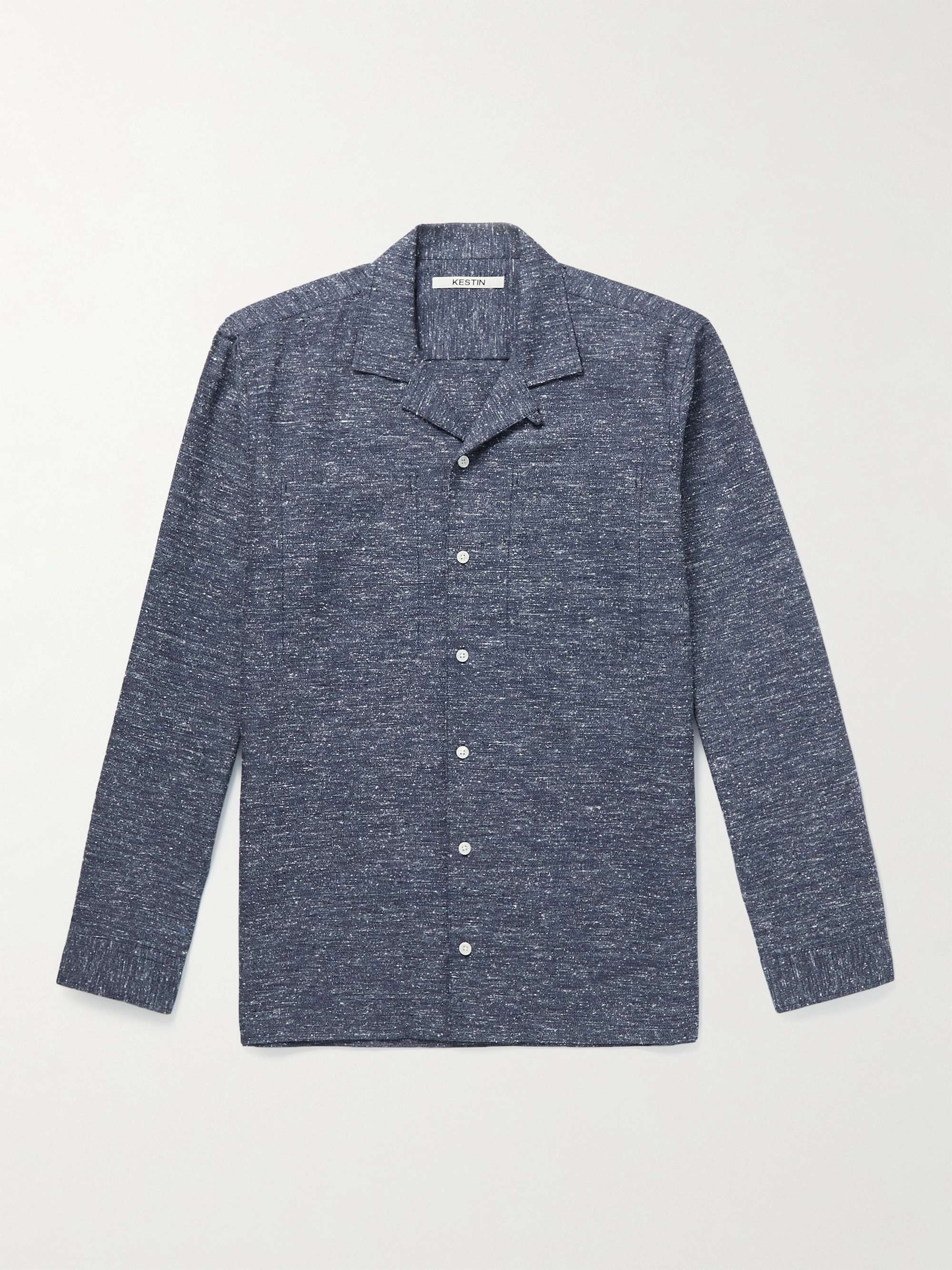 KESTIN Tain Convertible-Collar Cotton-Blend Oxford Shirt