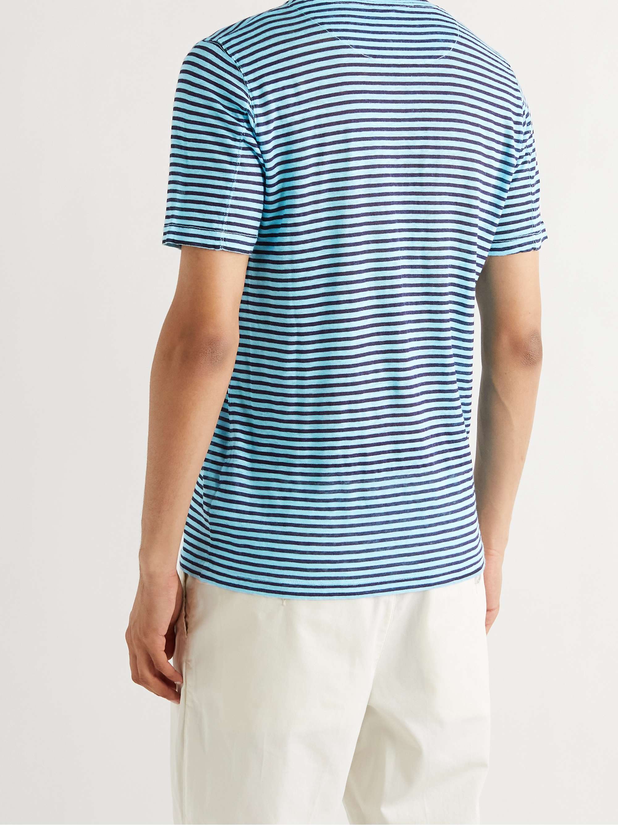 120% Striped Linen-Jersey T-Shirt
