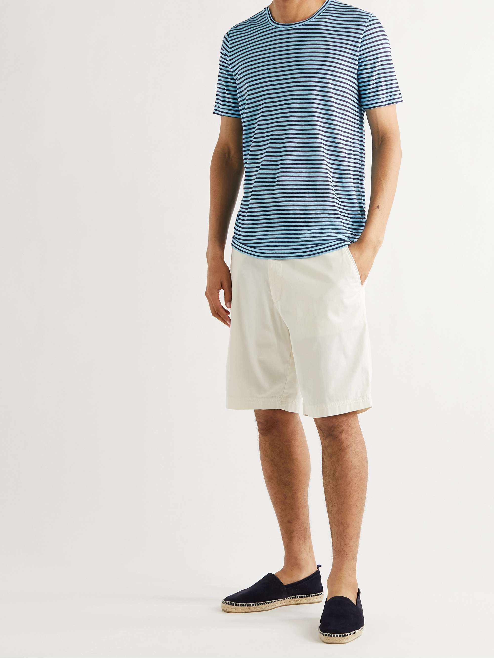120% Striped Linen-Jersey T-Shirt