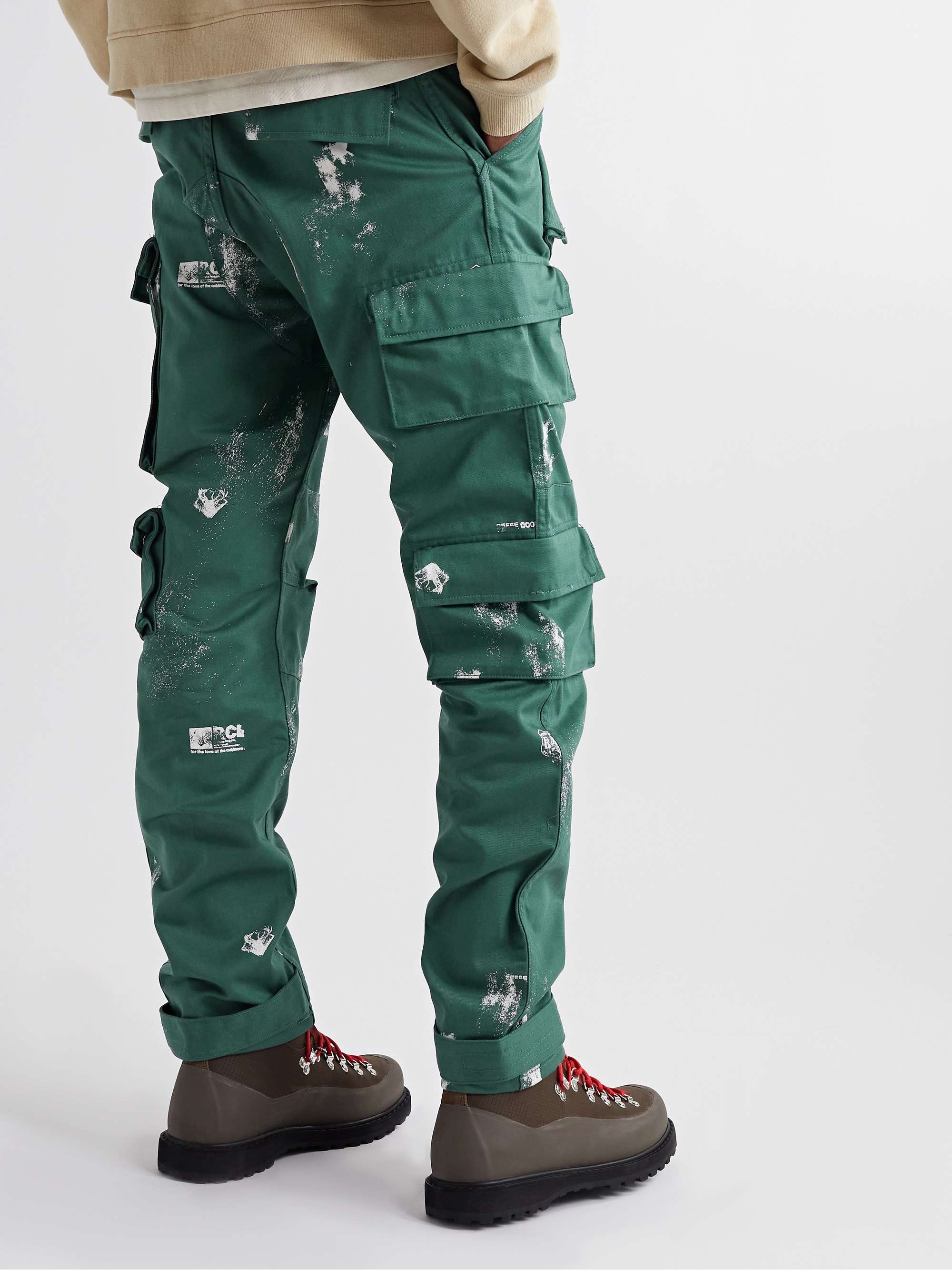 REESE COOPER® Straight-Leg Printed Cotton Cargo Trousers