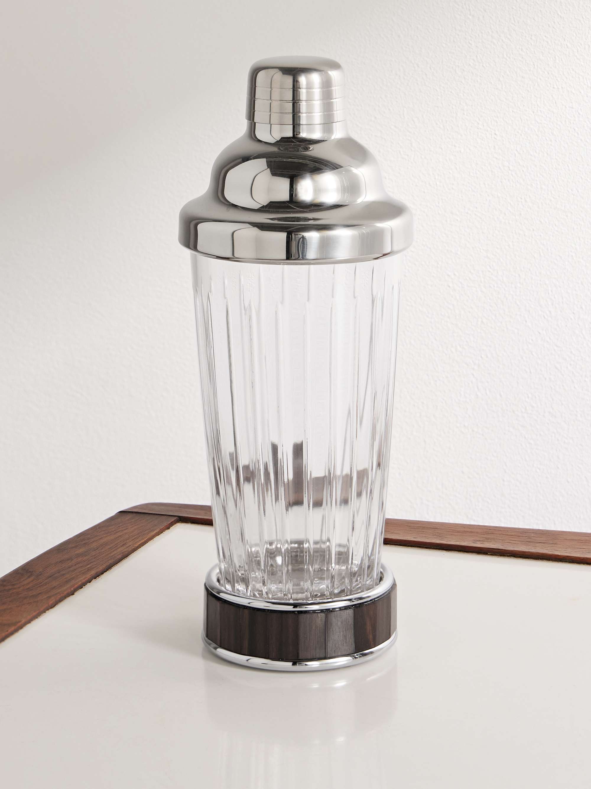 LORENZI MILANO Glass, Ebony and Stainless Steel Cocktail Shaker