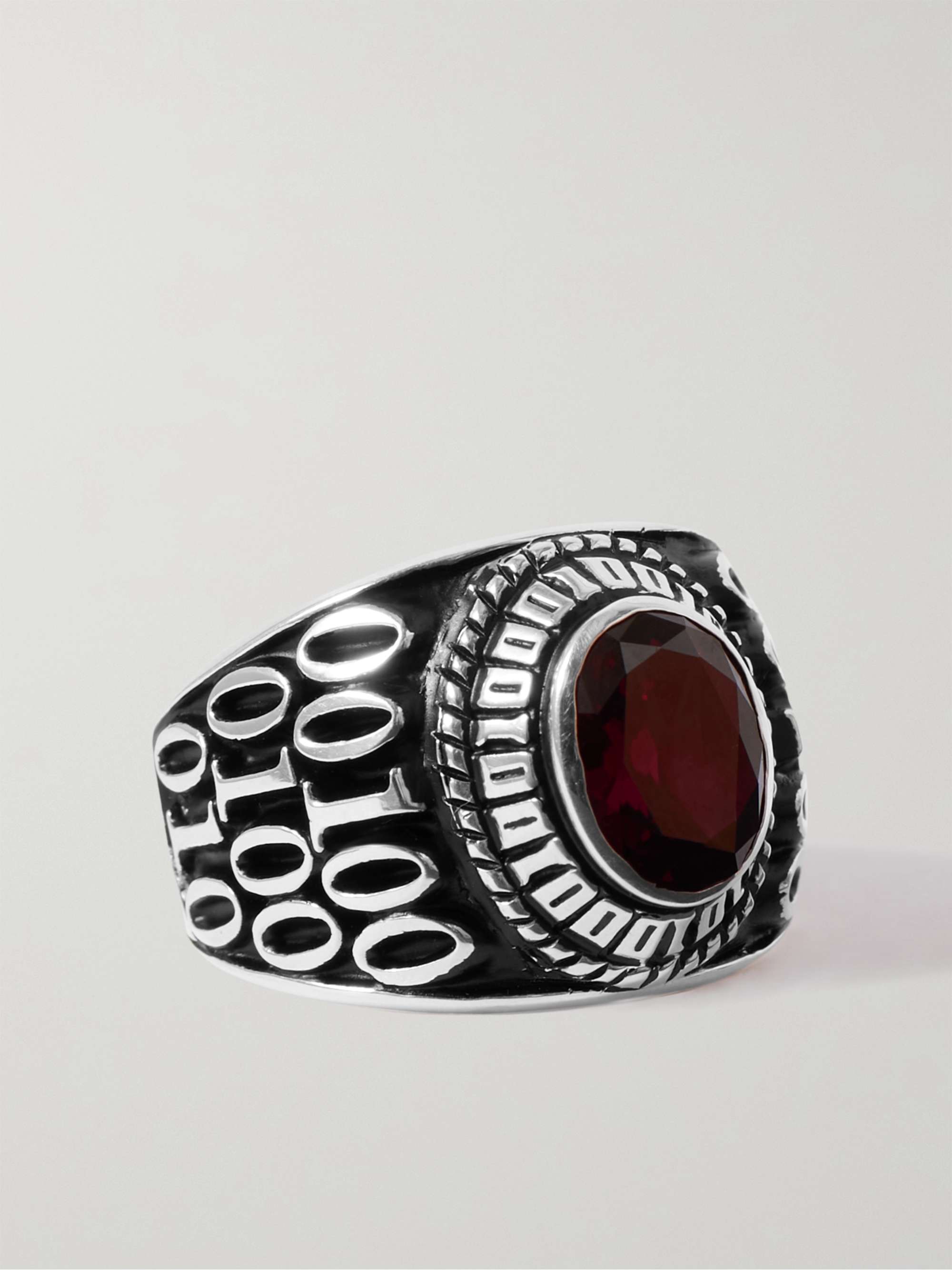 JAM HOMEMADE College M Sterling Silver Onyx Ring