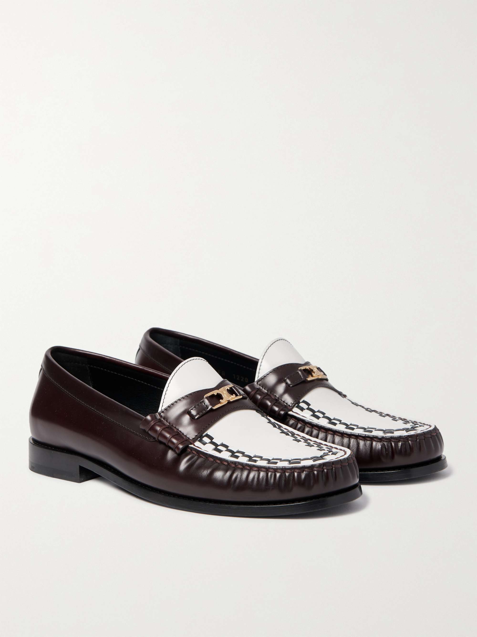 Luco Triomphe Two-Tone Polished-Leather Penny Loafers